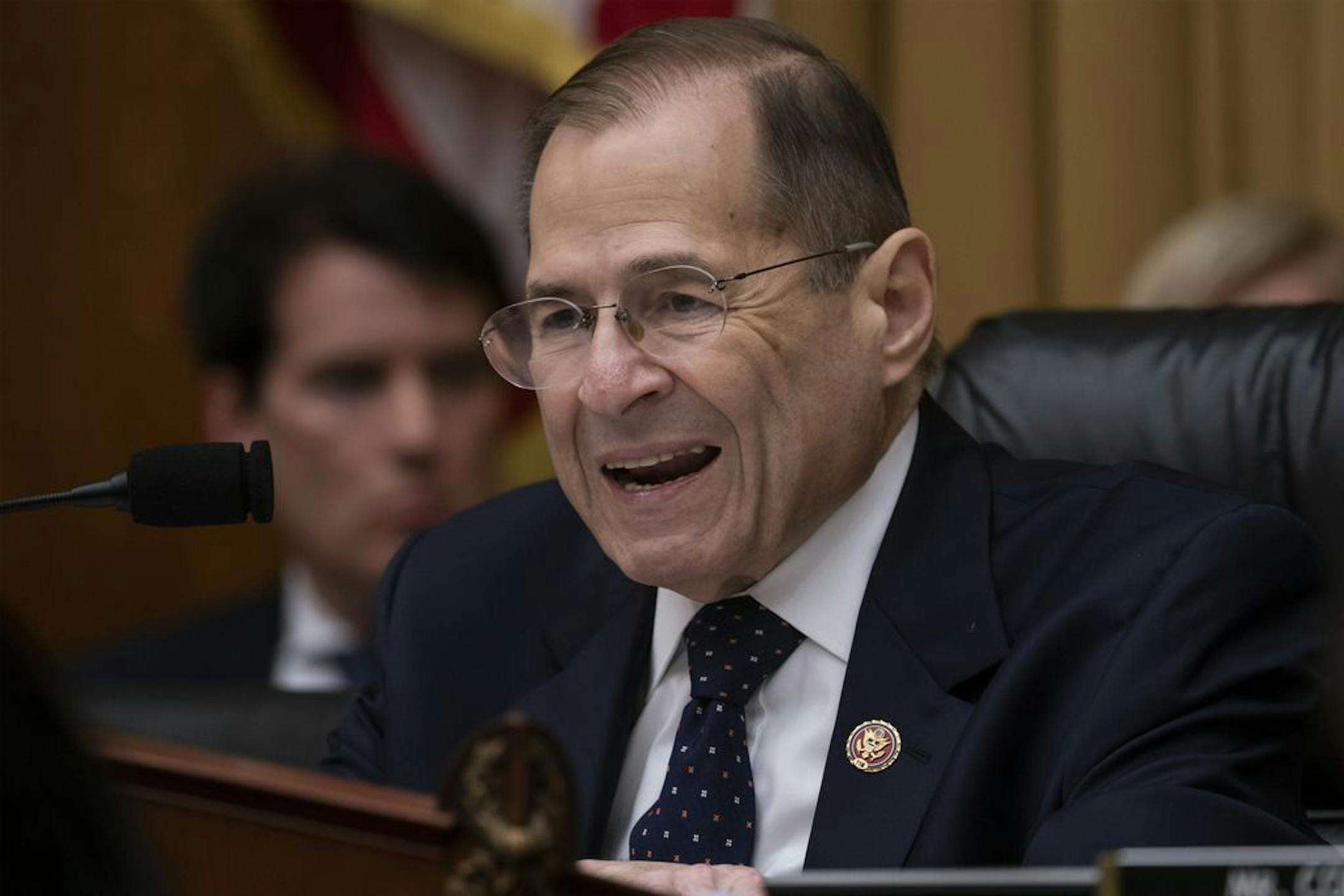 FILE - In this May 8, 2019, file photo, House Judiciary Committee Chair Jerrold Nadler, D-N.Y., speaks during a hearing in Washington. The House Judiciary Committee is moving to the forefront of President Donald Trump's impeachment, starting with a hearing Wednesday, Dec. 4 to examine the "high crimes and misdemeanors" set out in the Constitution.