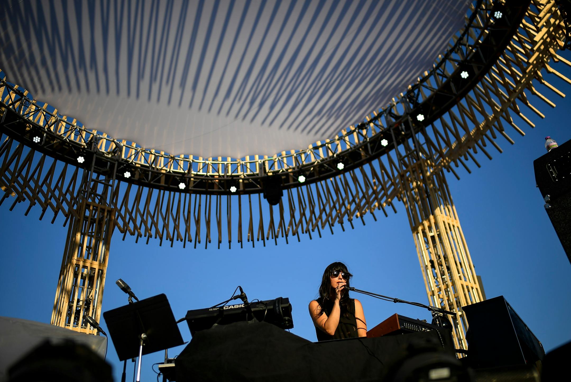 Sharon Van Etten performed Saturday on the FLAMBEAUX stage. ] AARON LAVINSKY ï aaron.lavinsky@startribune.com Day two of the Eaux Claires Music & Art Festival was held Saturday, July 7, 2018 at Foster Farms in Eau Claire, Wisc.