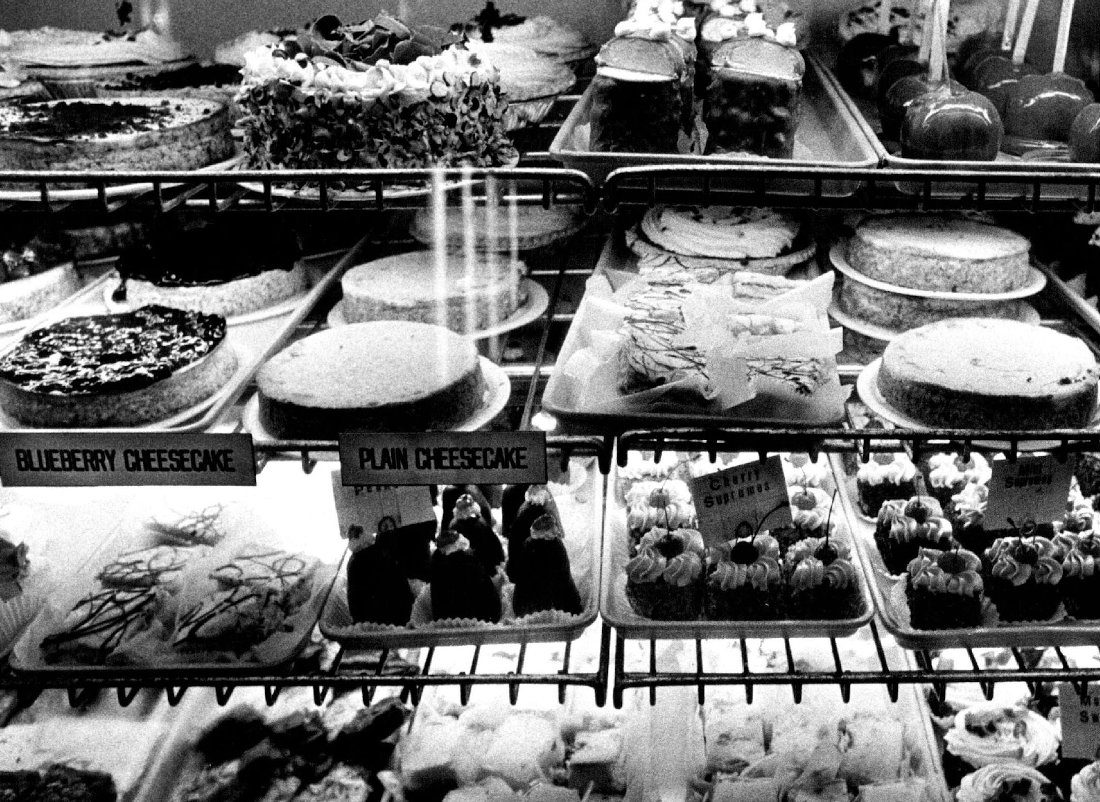 November 1, 1978 A refrigerated case of "Del" Cakes, cheesecakes and Individuall French Pastries, even caramel Apples. Jack Gillis, Minneapolis Star Tribune