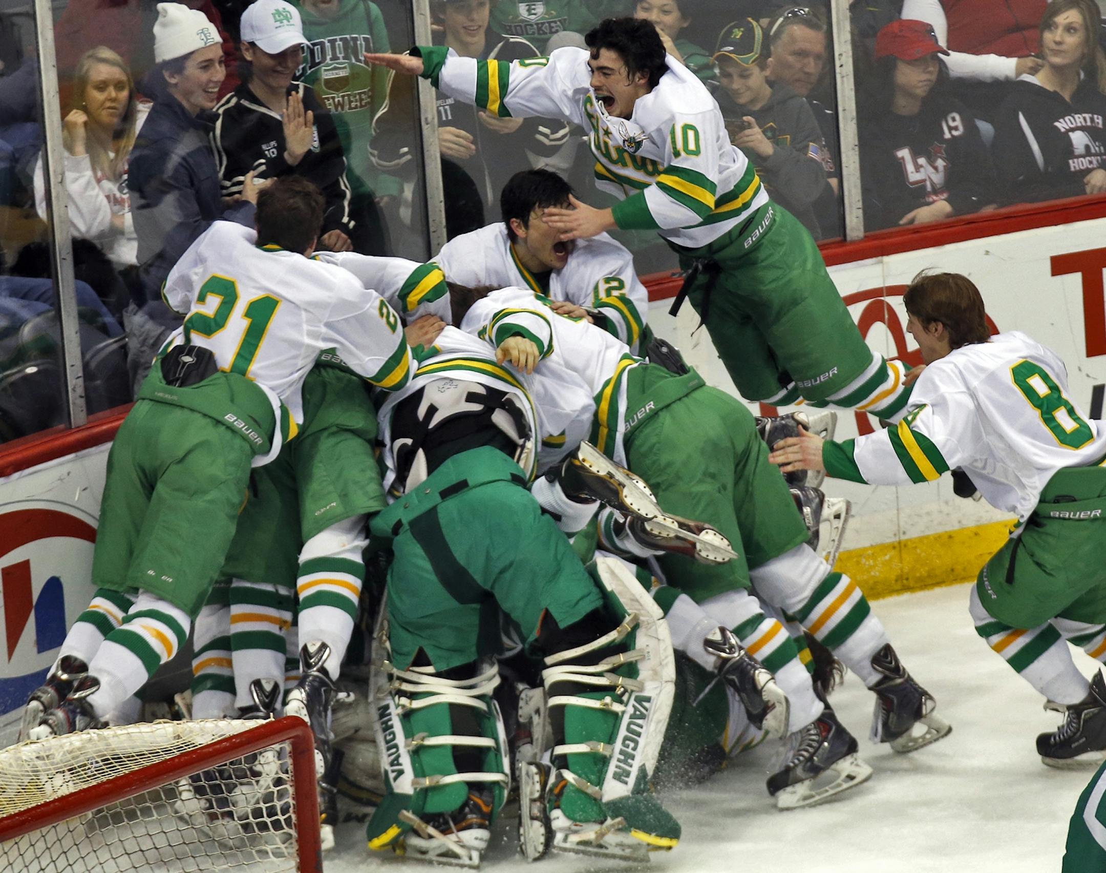 Edina celebrated at the end of the game.