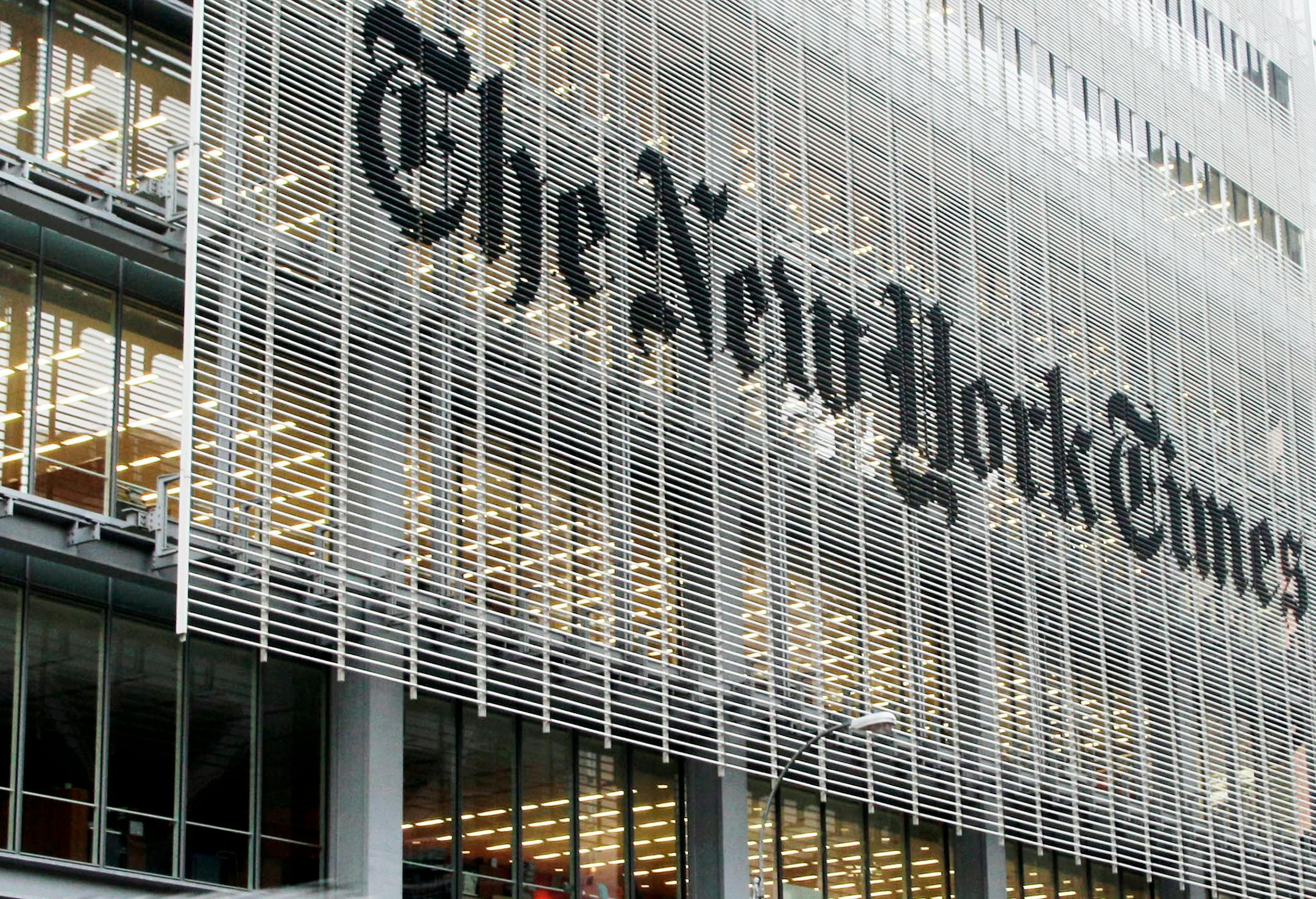 The New York Times building in New York.