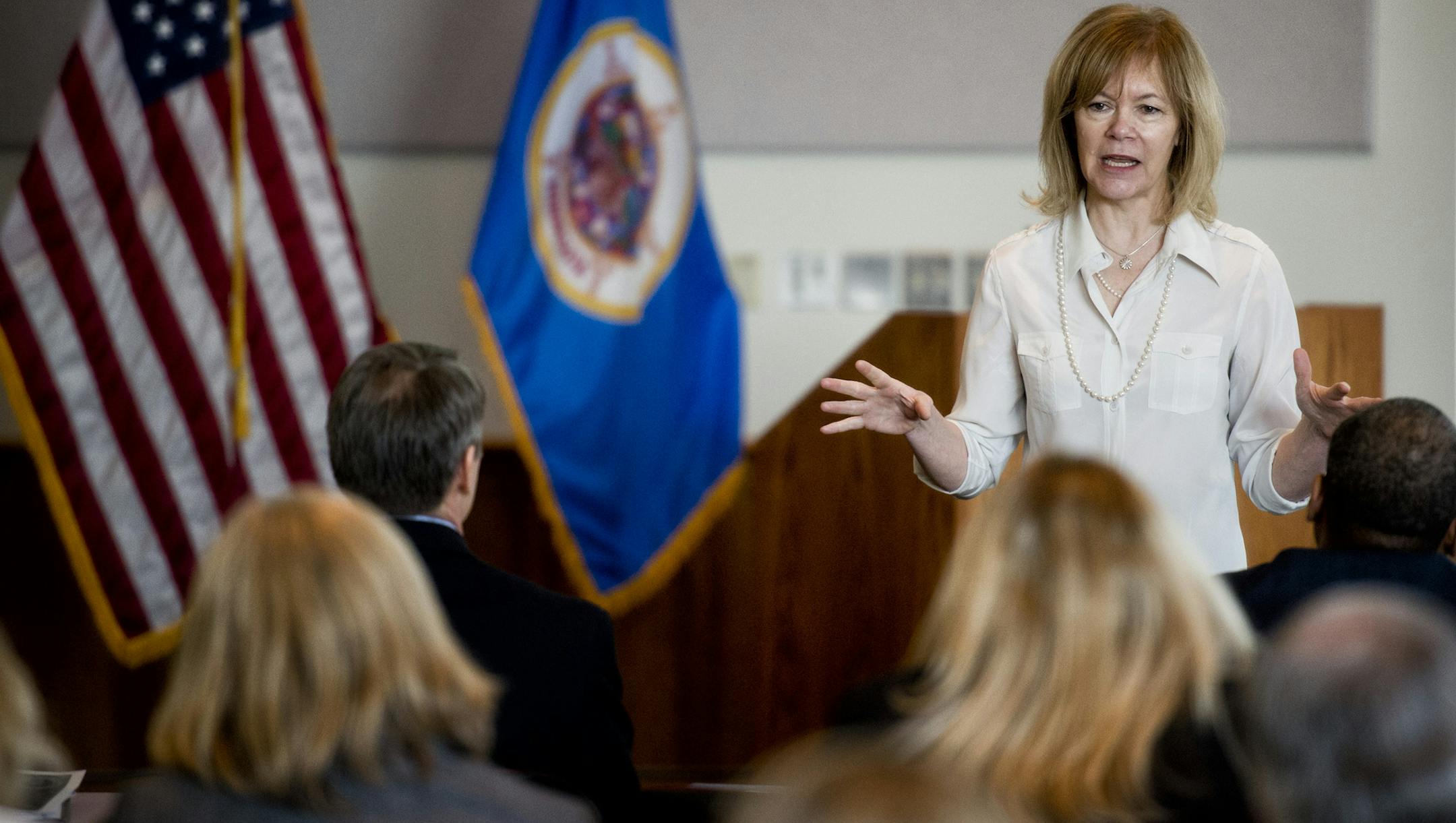 Tina Smith, Governor Dayton's Chief of Staff, led a senior leadership meeting of state agency commissioners and senior staff, Tuesday, March 12, 2013. ] GLEN STUBBE * gstubbe@startribune.com