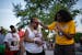 Faith Allen prayed with Philando Castile's mother, Valerie Castile, at the start of a vigil at the Peace Garden on Larpenteur Avenue in Falcon Heights