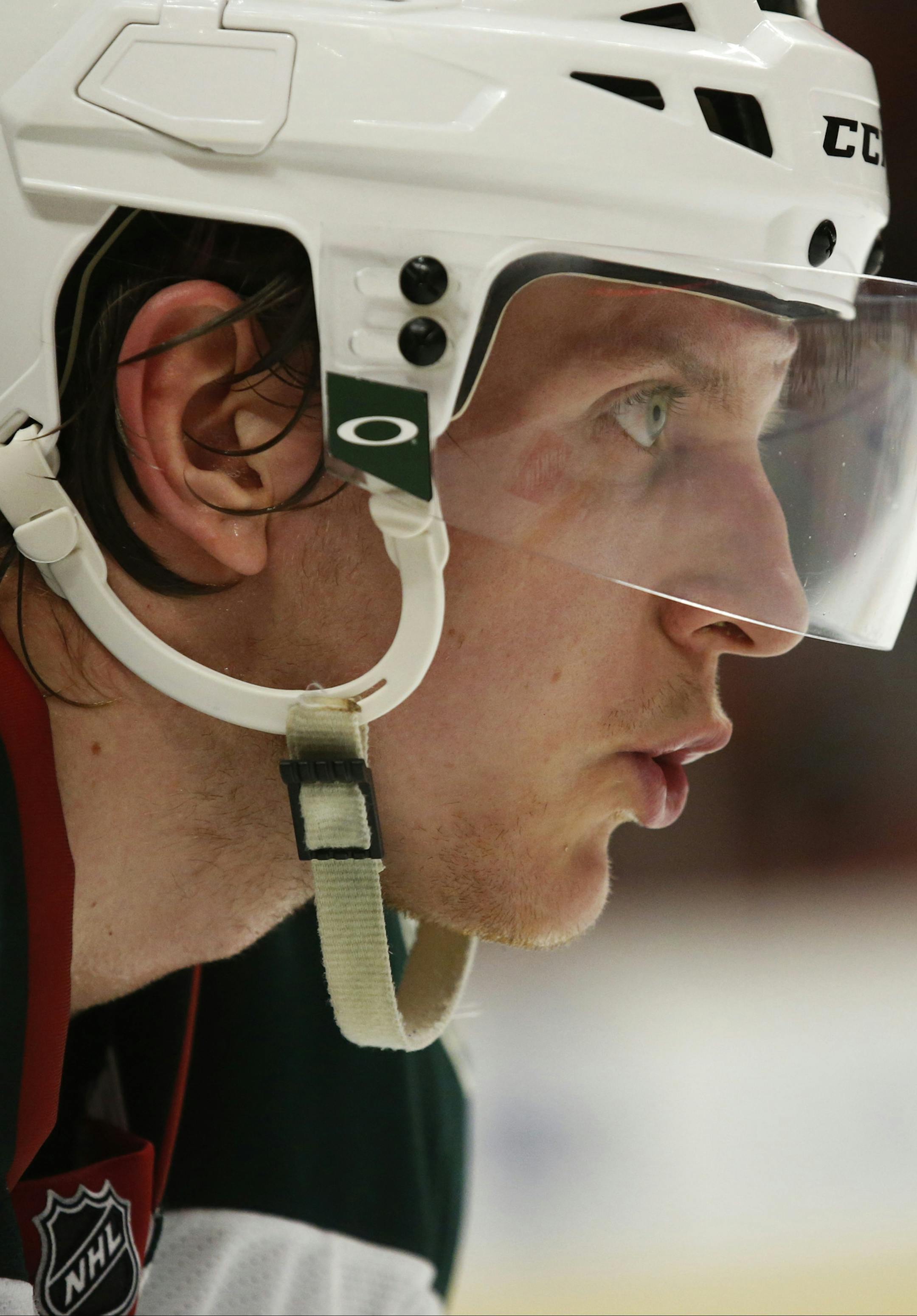 Minnesota Wild defenseman Jonas Brodin (25) during the second period of their game Sunday at the United Center. ] CARLOS GONZALEZ cgonzalez@startribune.com - May 11, 2014, Chicago, Illinois, United Center, NHL, Minnesota Wild vs. Chicago Blackhawks, Stanley Cup Playoffs Round 2, Game 5