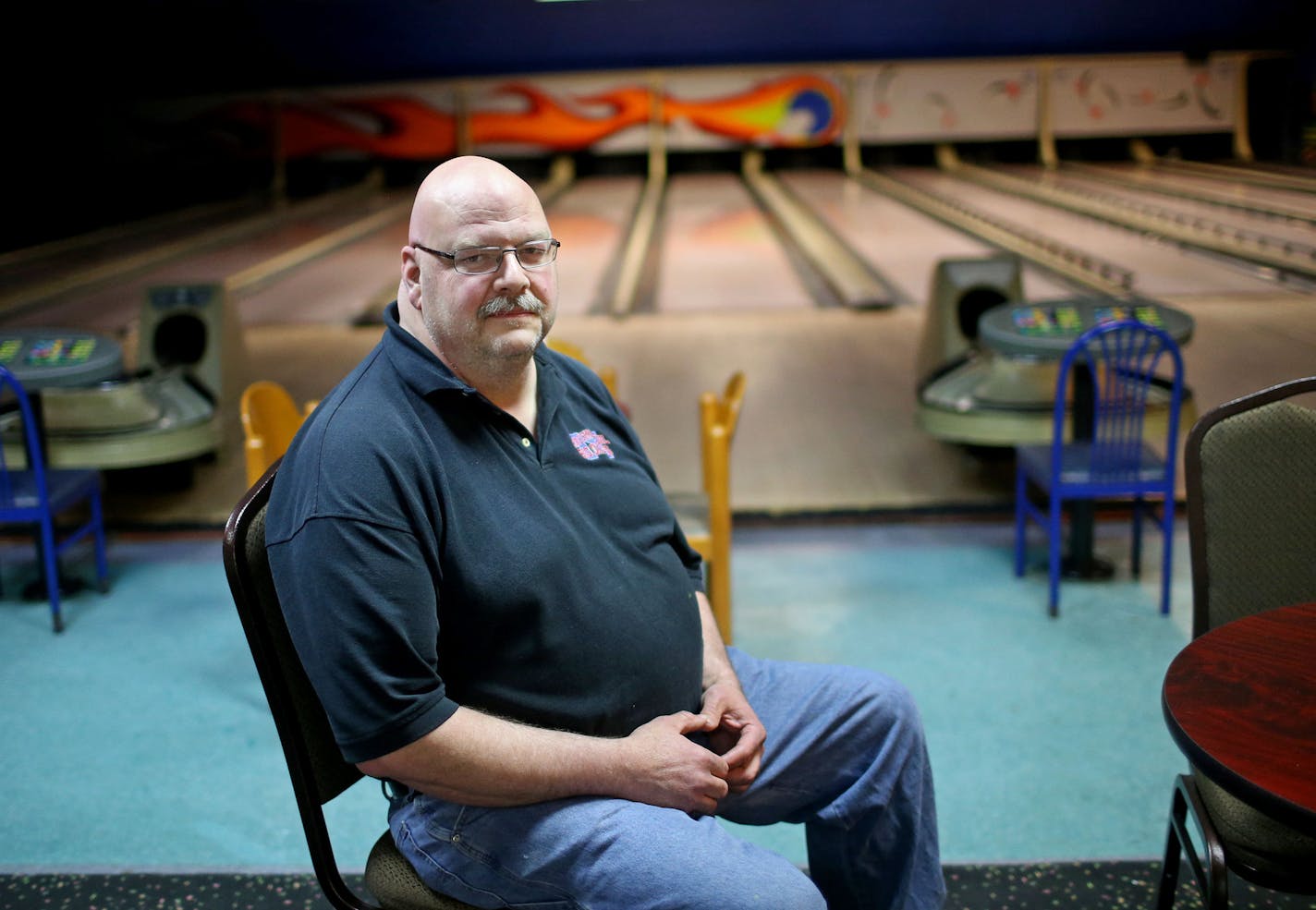 Bruce Shover, bowling alley owner in Marshall, will likely close rather than pay $50,000 to fend off a lawsuit brought by a group calling itself the Disability Support Alliance and seen Thursday, May 7, 2015, in Marshall, MN