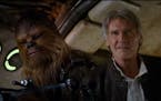 Chewbacca and Han Solo from the latest trailer for "Star Wars: The Force Awakens."