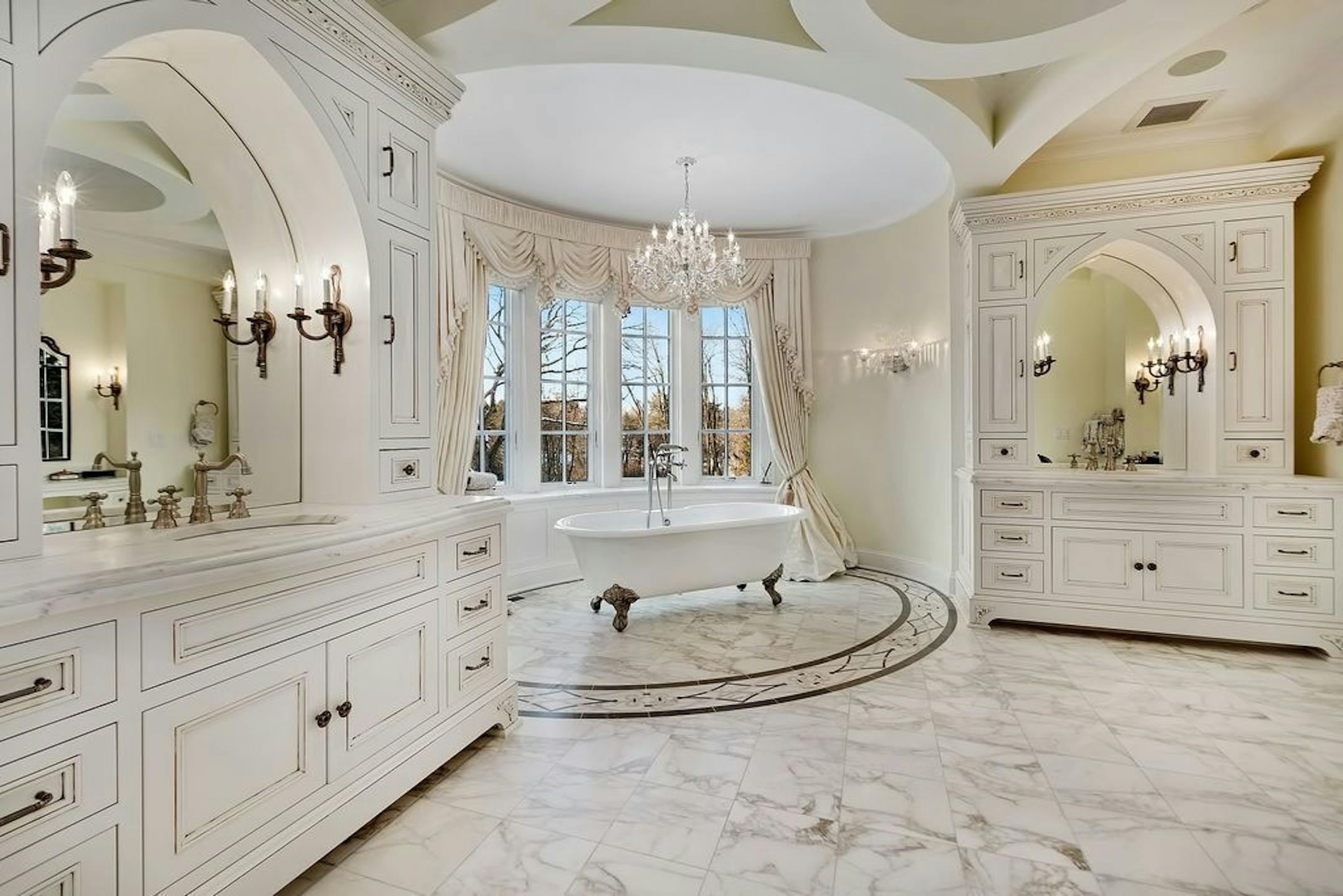 The master bath includes a soaking tub.