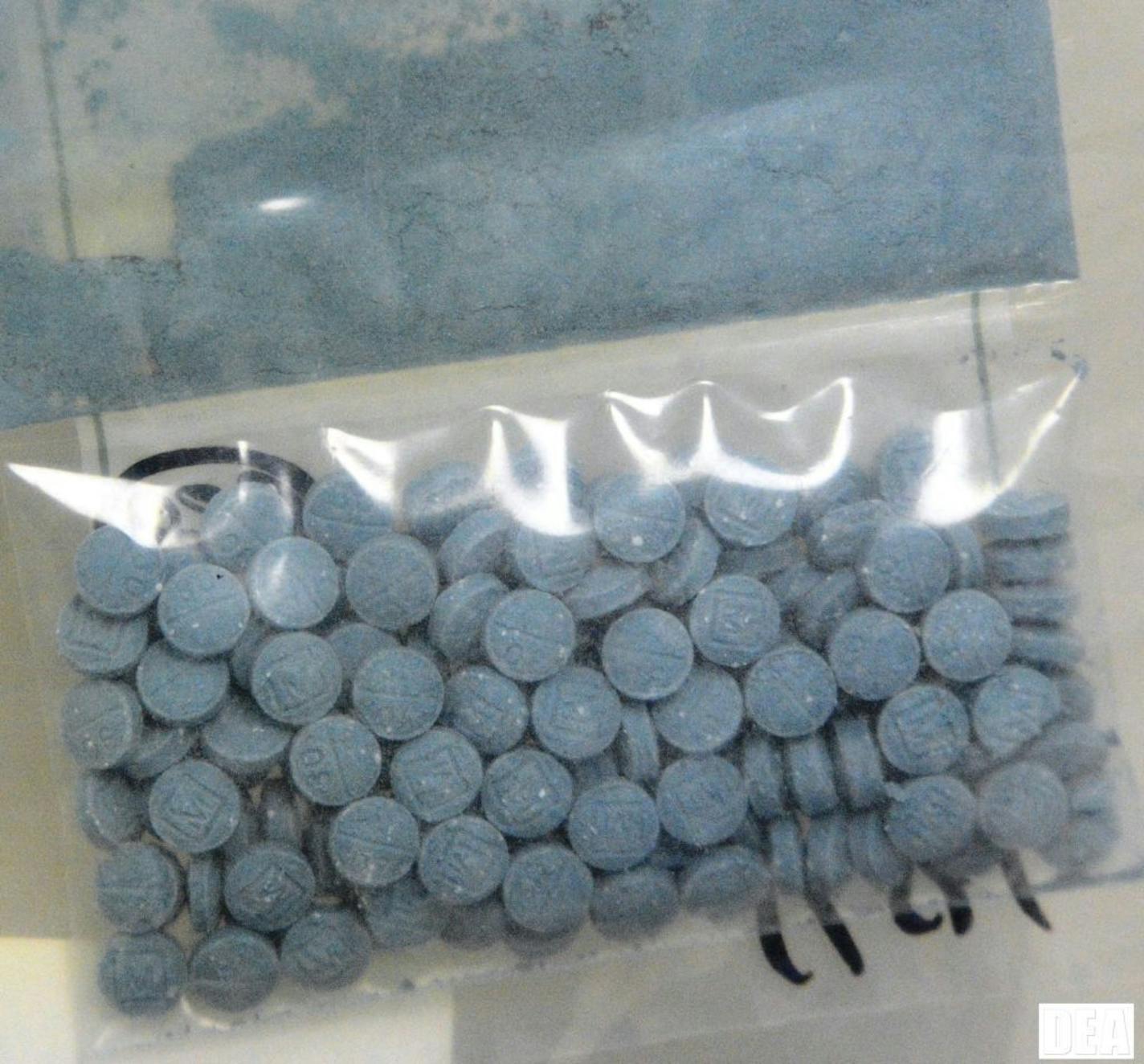 A bag of heroin fentanyl pills, as seen on July 2, 2018.