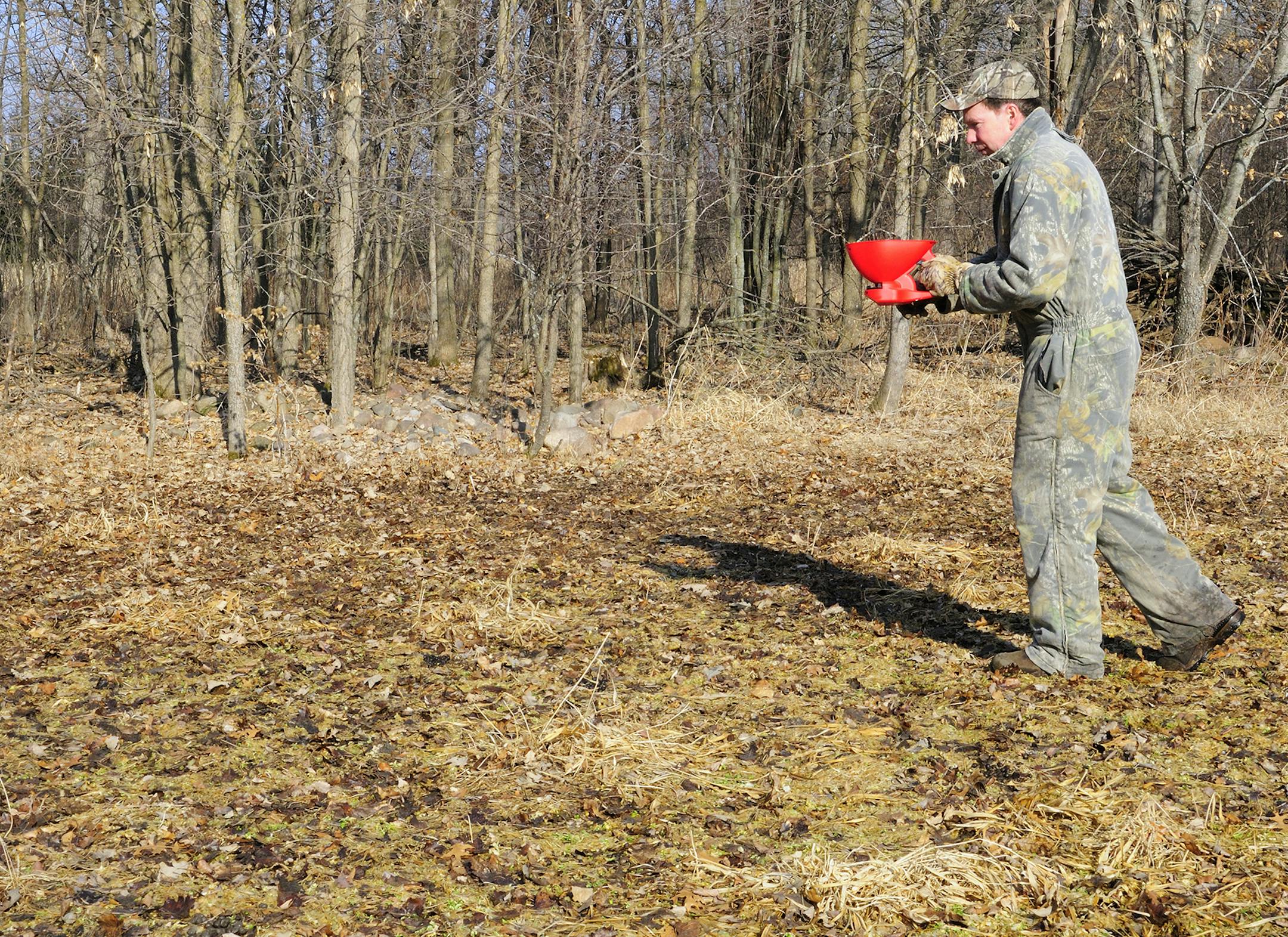 Bill Marchel Special to the Star Tribune Last week Marchel seeded a clover wildlife food plot using a technique called frost-seeding.