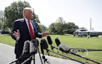 President Donald Trump talks to reporters on the South Lawn of the White House before departing for his Bedminster, N.J. golf club, Friday, July 5, 20