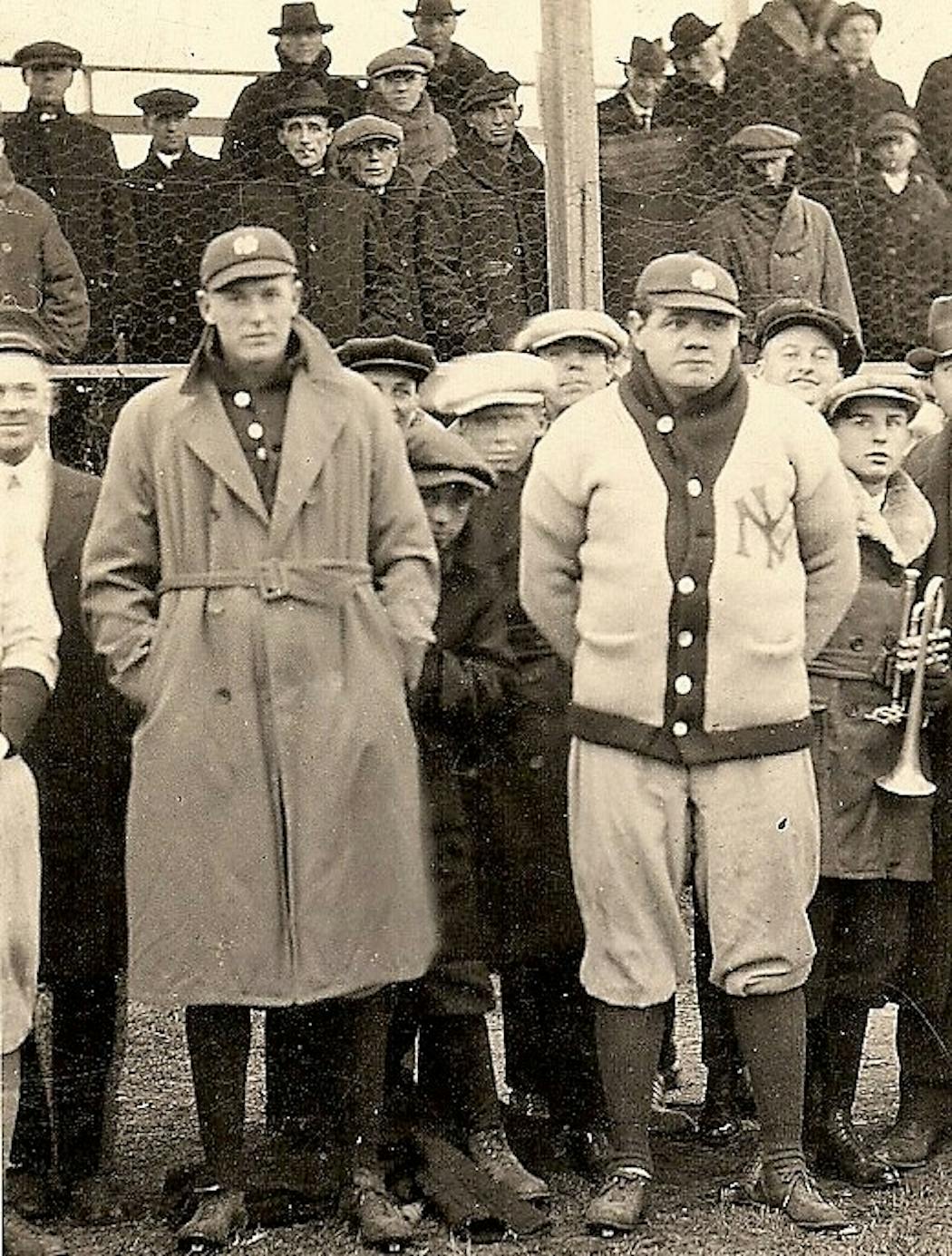 Yankees legends Bob Meusel, left, and Babe Ruth came on Oct. 16, 1922, to Sleepy Eye, MInn.