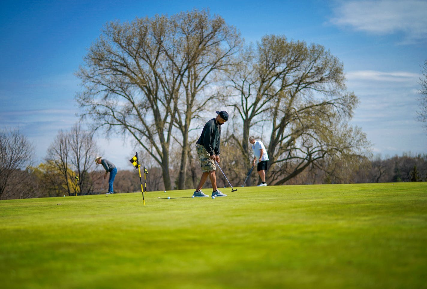 Rafael Moux practiced putting at Hiawatha Golf Course in Minneapolis. ] GLEN STUBBE &#x2022; glen.stubbe@startribune.com Tuesday, May 1, 2018 The future of Hiawatha Golf Course is still unclear. Will it still have golf? Something completely different? One this is clear, however: an 18-hole golf course is highly unlikely. A community advisory committee met on April 30 (the second meeting) and will be tasked with designing its fate. What's Happening at this time: .The front nine holes are open for