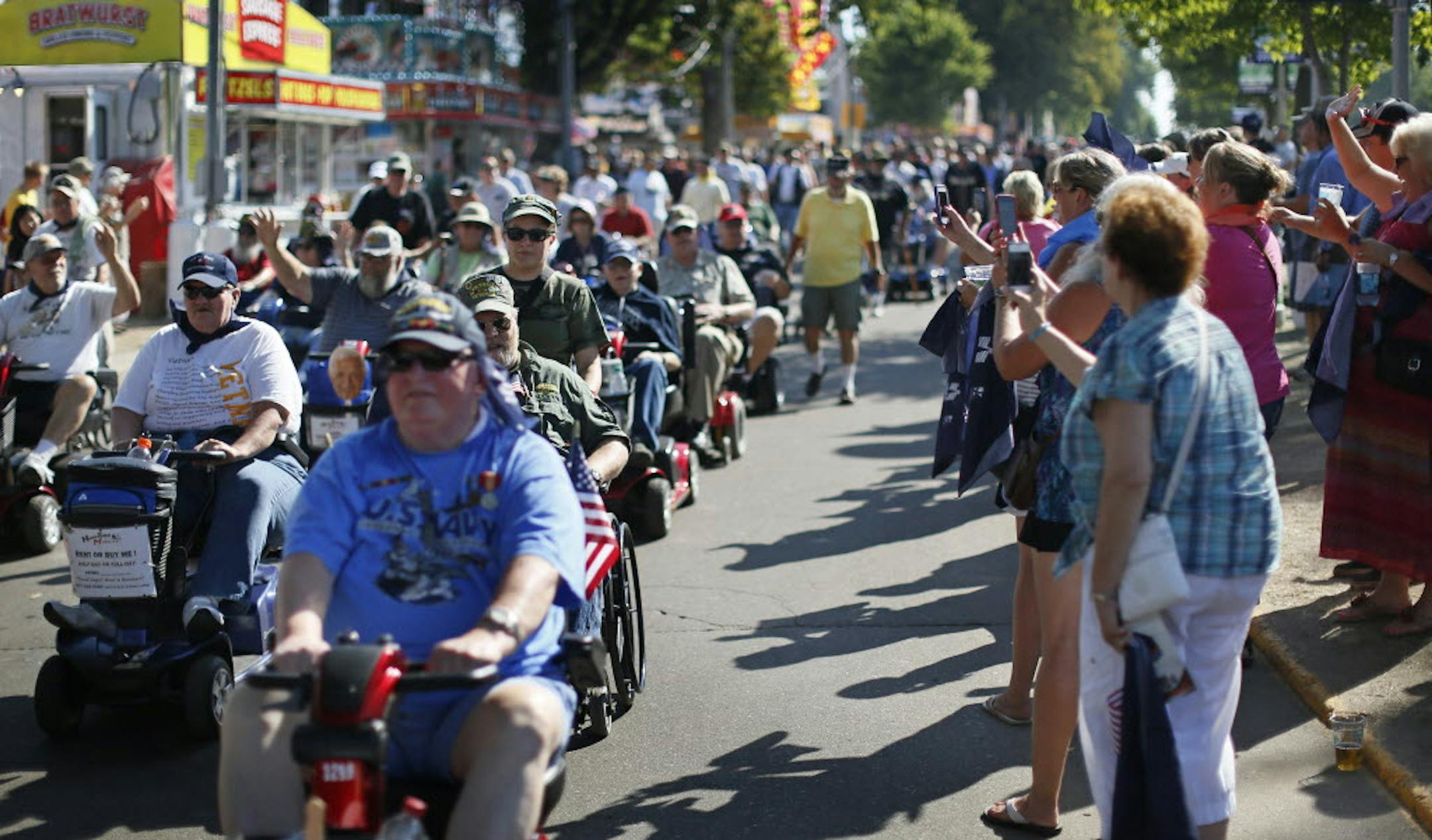 More than 1,000 Vientam era veterans marched on Tuesday at the the Minnesota State Fair as part of Military Appreciation Day.