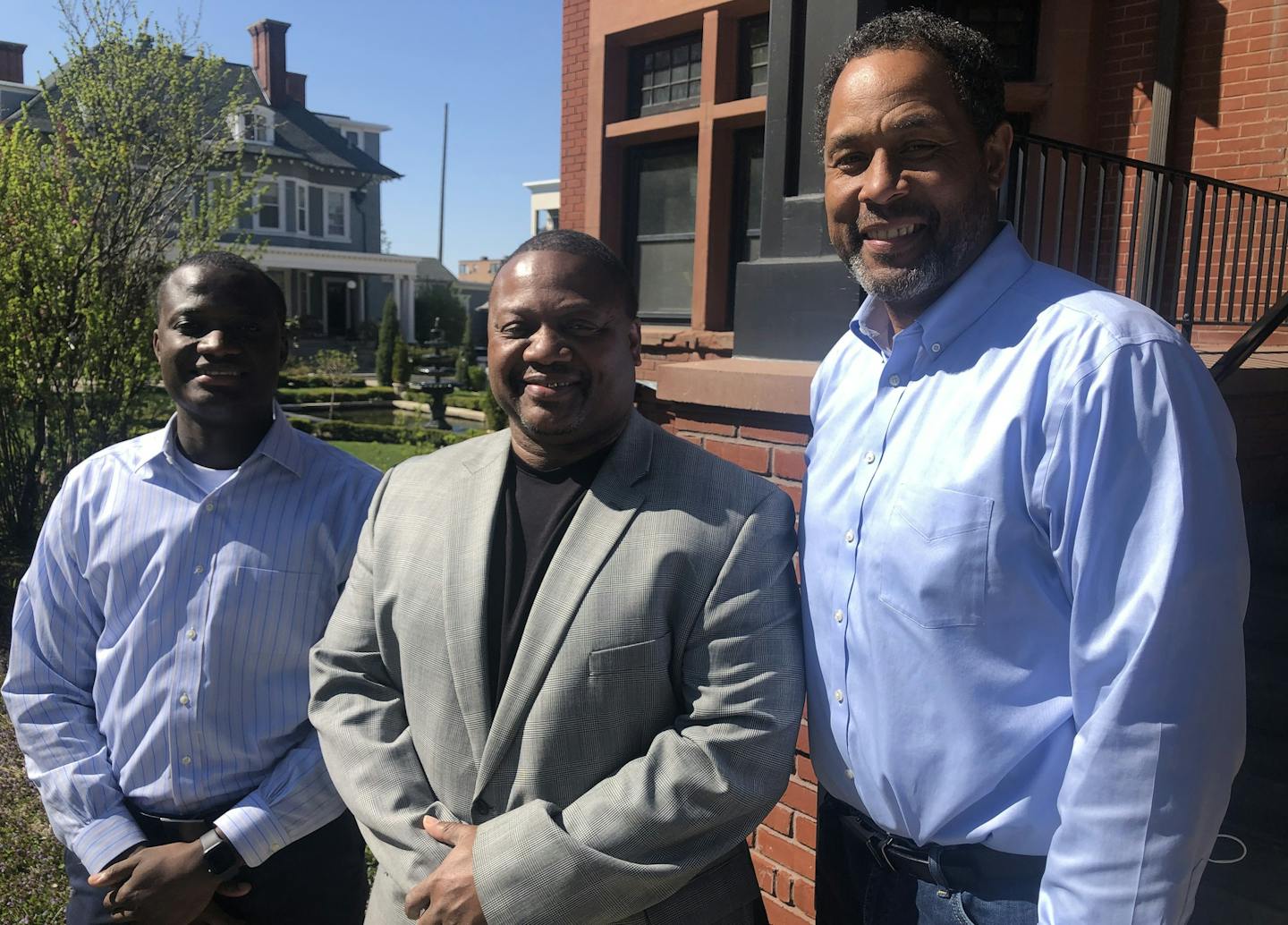 Clifton Place Manager Layee Sanoe (left), Senior Manager Tony Hunter and 180 Degrees Program Director Richard Coffee at Clifton Place, which provides temporary housing, training and job placement to about 200 men a year who are transitioning from Minnesota prisons to civilian life. Minneapolis-based180 Degrees, a 50-year-old nonprofit, has been challenged operationally and financially by the COVID-19 virus, to fulfill its mission to house up to 1,400 people annually, including youth shelters in