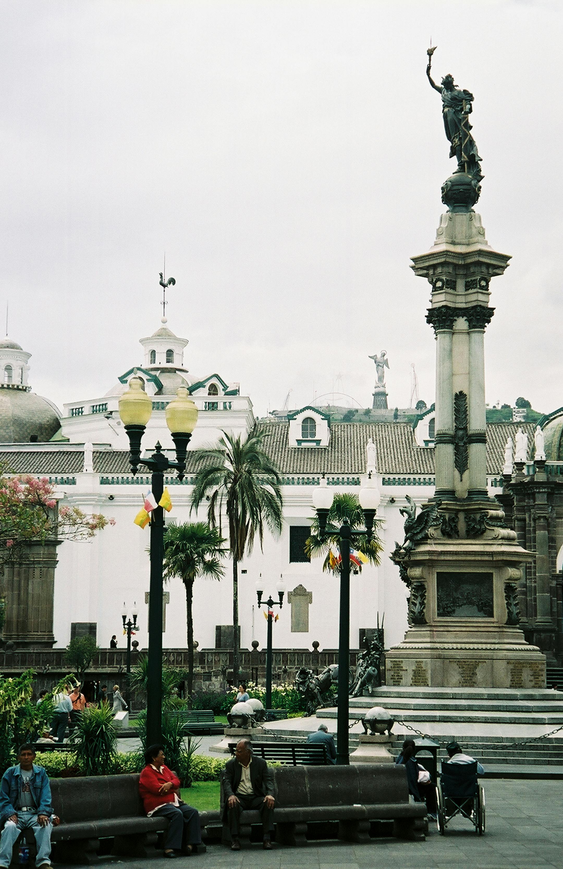 The Plaza de la Independincia sits in the heart of the Old City section of Quito, Ecuador.