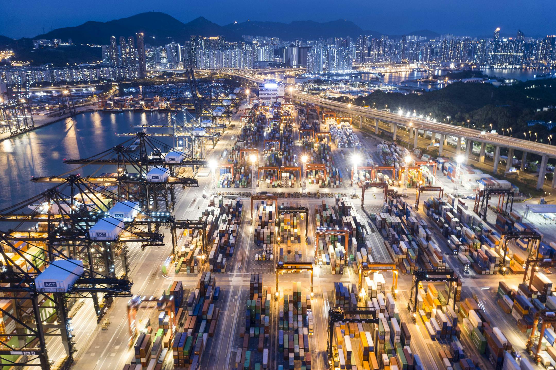 FILE -- The Kwai Tsing container terminal in Hong Kong, April 7, 2020. A World Trade Organization panel said Tuesday, Sept. 15, that the United States violated international trade rules by imposing tariffs on China in 2018 in the midst of President Donald Trump's trade war. (Lam Yik Fei/The New York Times)