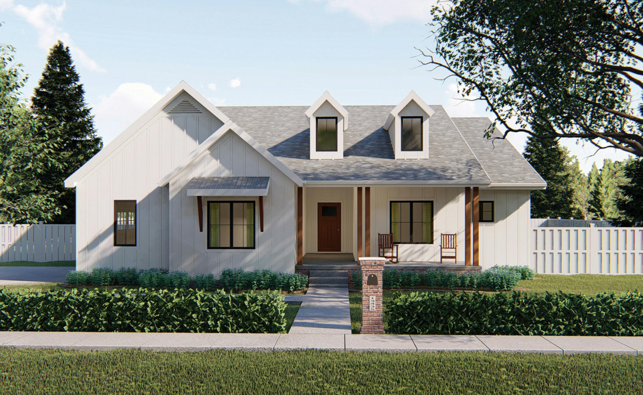 Home plan: Fresh farmhouse one-level living