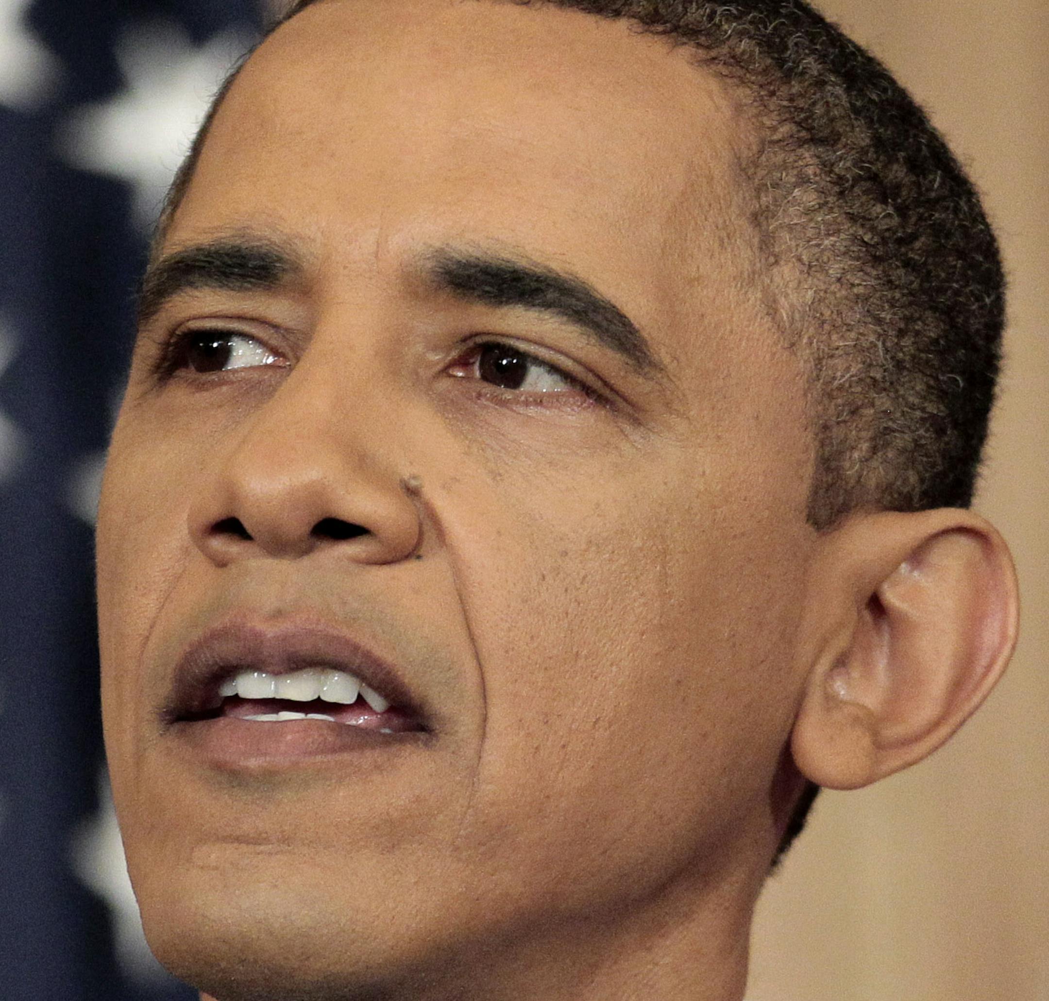 President Barack Obama delivers a policy address on events in the Middle East at the State Department in Washington, Thursday, May 19, 2011. (AP Photo/Pablo Martinez Monsivais)