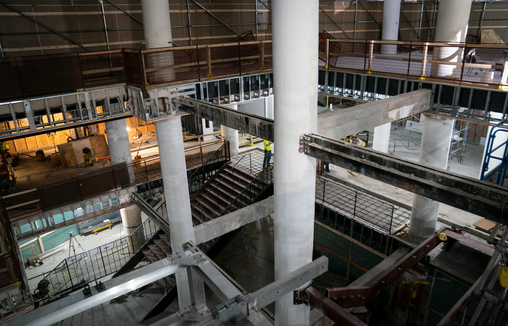Construction continued in what will be the grand staircase and entrance to the Dayton's Project on Nicollet Mall.