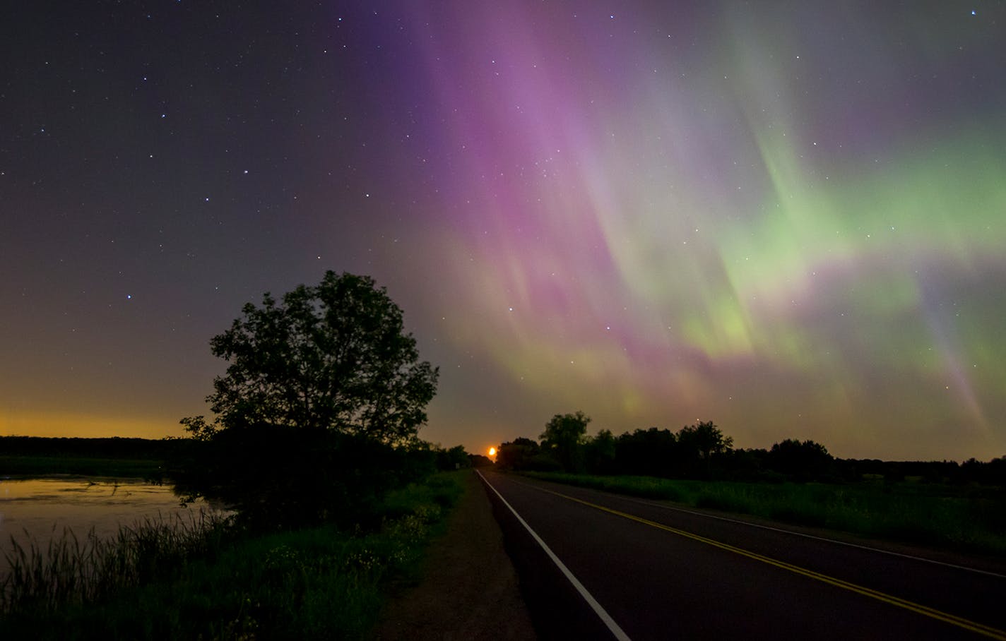 Northern lights near Stacy, Minn.