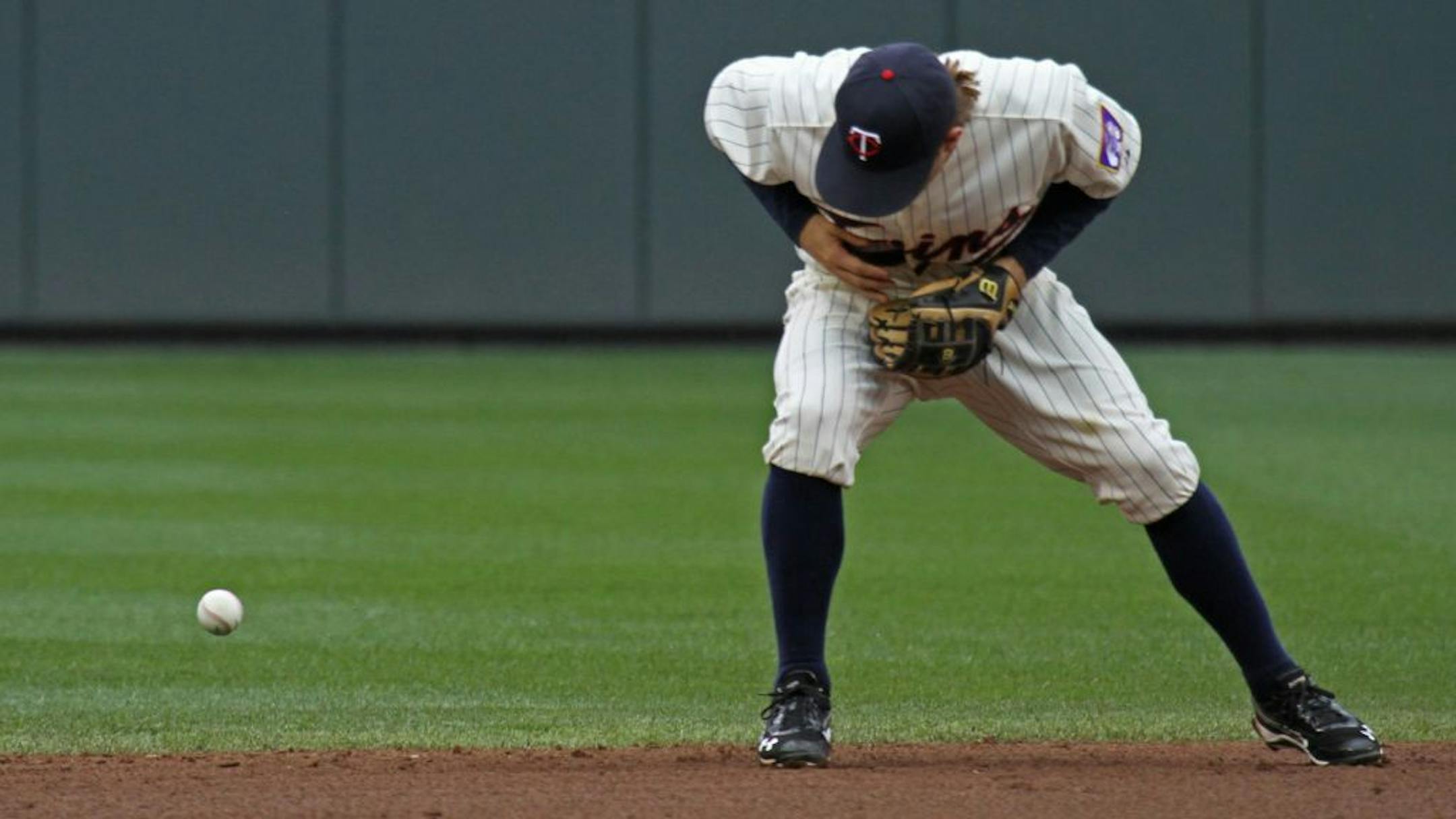 Brian Dozier couldn't handle a hit against Detroit in May.