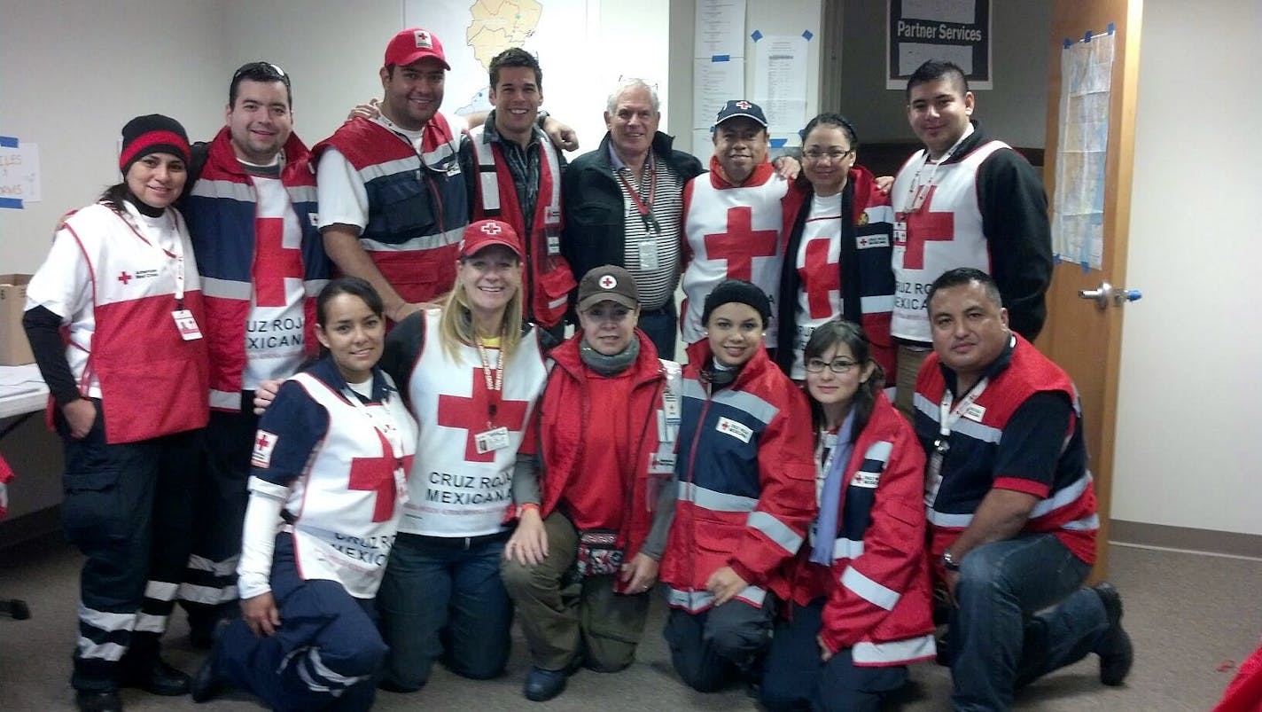 Shelley Koski, who works as a clinical therapist for the Minnesota Department of Corrections, has volunteered as a certified American Red Cross Disaster Mental Health volunteer in the aftermath of Hurricanes Katrina and Sandy, among others. She is seen here, second from the left on the bottom row, with members of Cruz Roja (Mexico's Red Cross) during Hurricane Sandy in 2012.