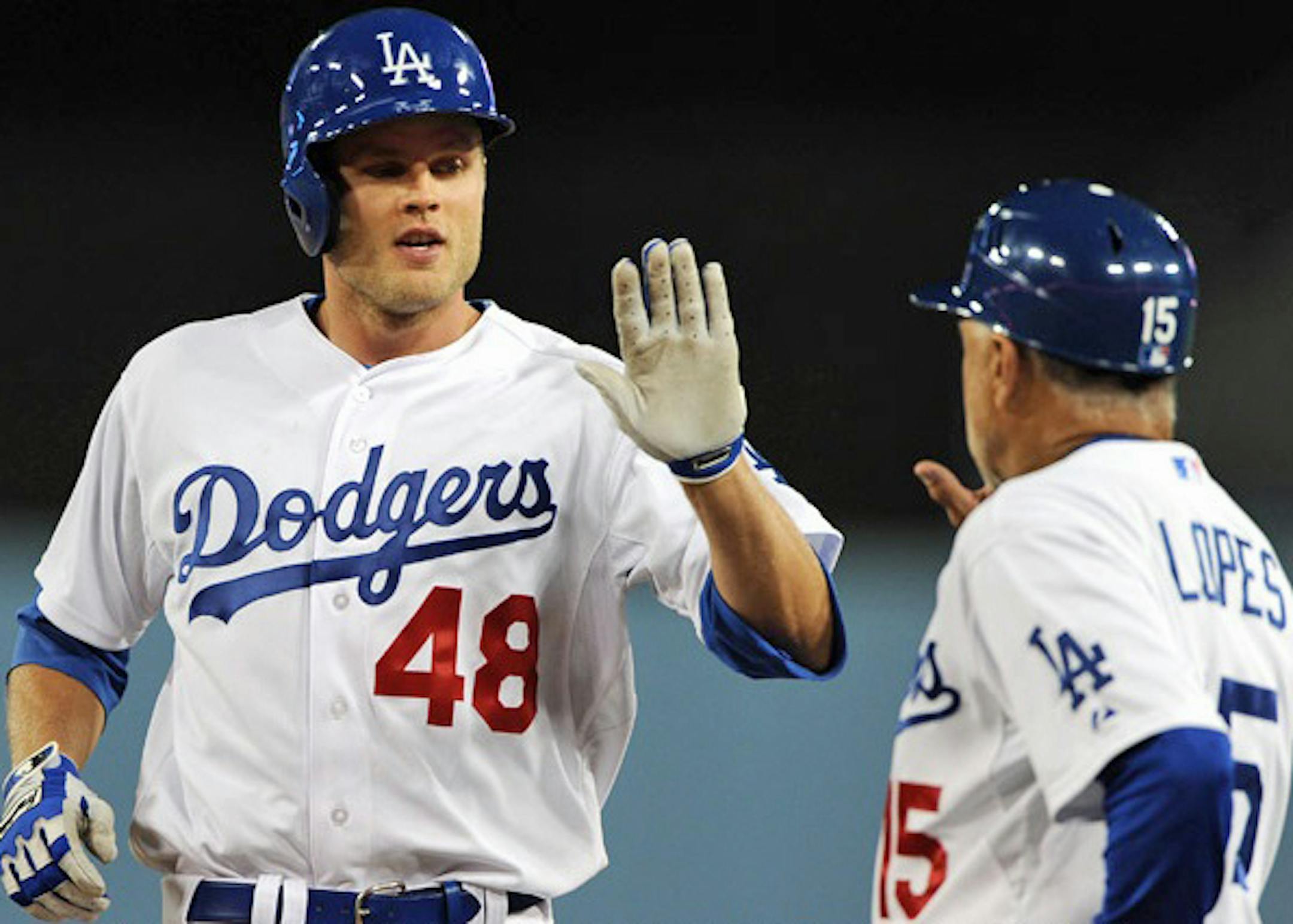 Los Angeles Dodgers during game against the San Francisco Giants Saturday, September 14, 2013 at Dodger Stadium in Los Angeles,California. The Giants beat the Dodgers 19-3. Photo by Jon SooHoo/'Los Angeles Dodgers,LLC 2013