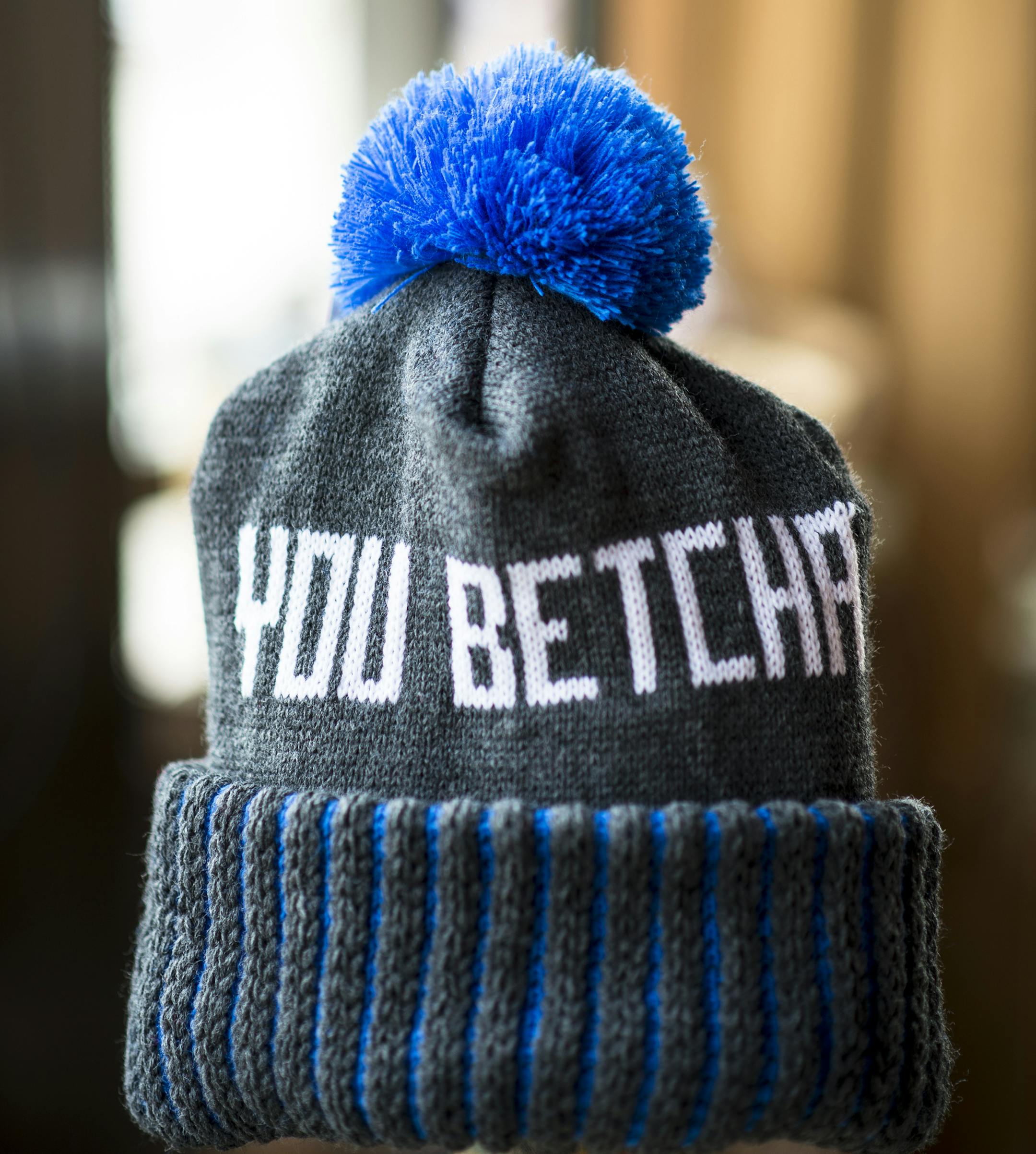 A "You Betcha" beanie for sale by "I Like You" ] Aaron Lavinsky • aaron.lavinsky@startribune.com Stylepoints page on three Minnesota vendors involved in the State Fair: Uptown Minnesota and I Like You. Photographed Friday, August 21, 2015.