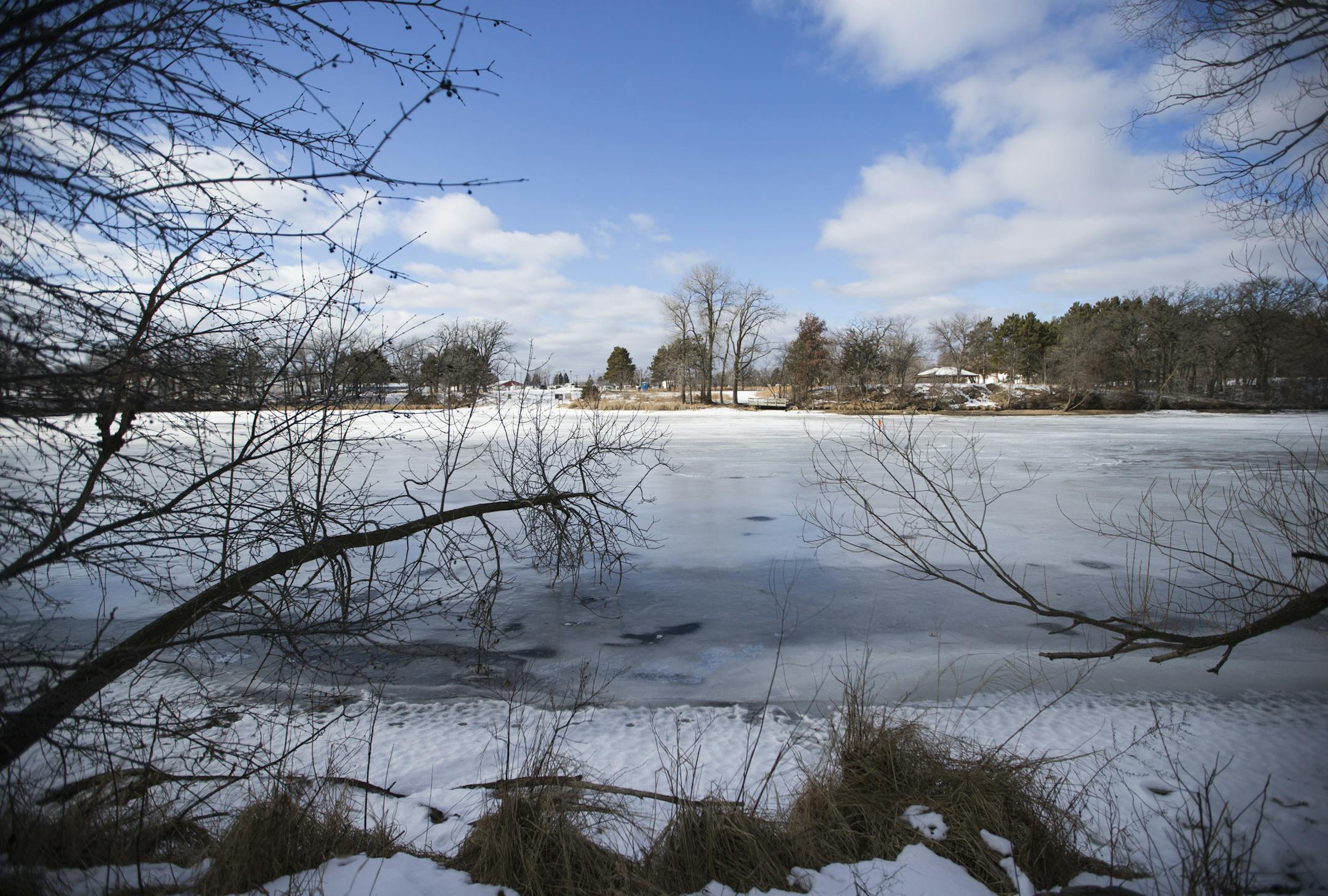 The Rum River was a popular place for people to pop up tents until the police recently cracked down. Photographed on Thursday, January 28, 2016 in Anoka, Minn. ] RENEE JONES SCHNEIDER • reneejones@startribune.com