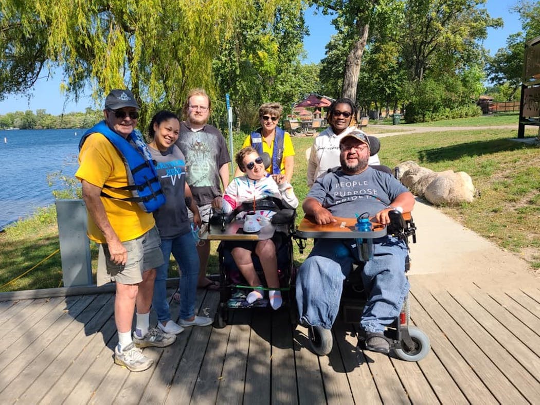 Residents of a local group home prepared for a sunny day of fishing. In an average year, LGF provides trips to as many as 500 individuals who rely on wheelchairs or motorized scooters for assistance.