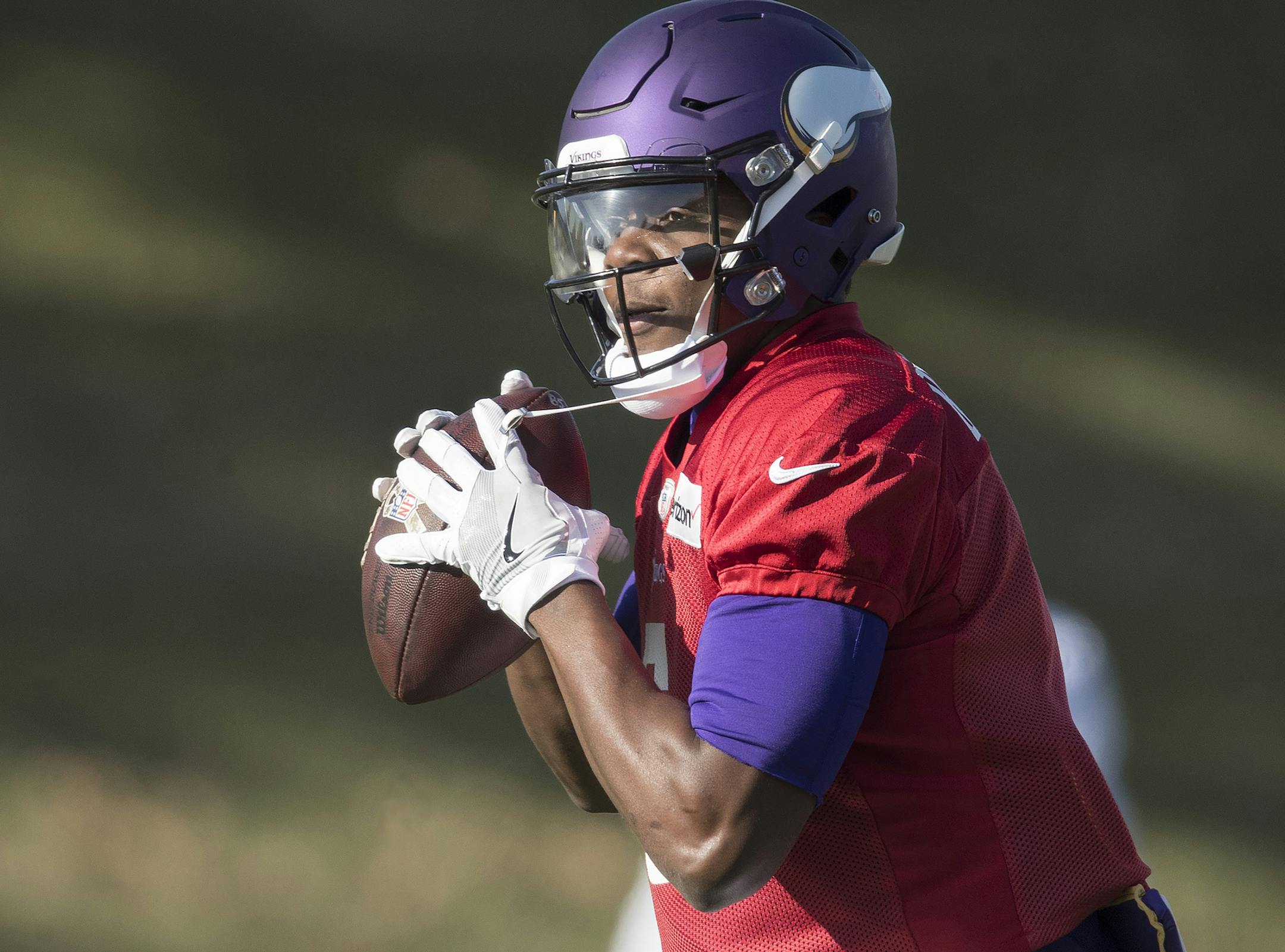 Vikings quarterback Teddy Bridgewater practiced today at Winter Park after he was activated by the team Wednesday November 8,2017 in Eden Prairie, MN.] JERRY HOLT ï jerry.holt@startribune.com
