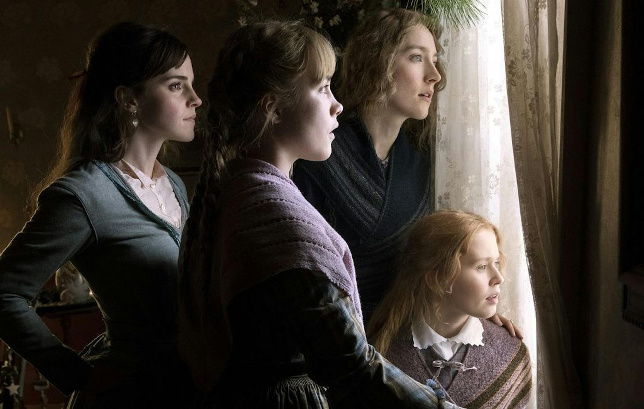 This image released by Sony Pictures shows, Emma Watson, from left, Florence Pugh, Saoirse Ronan and Eliza Scanlen in a scene from "Little Women."