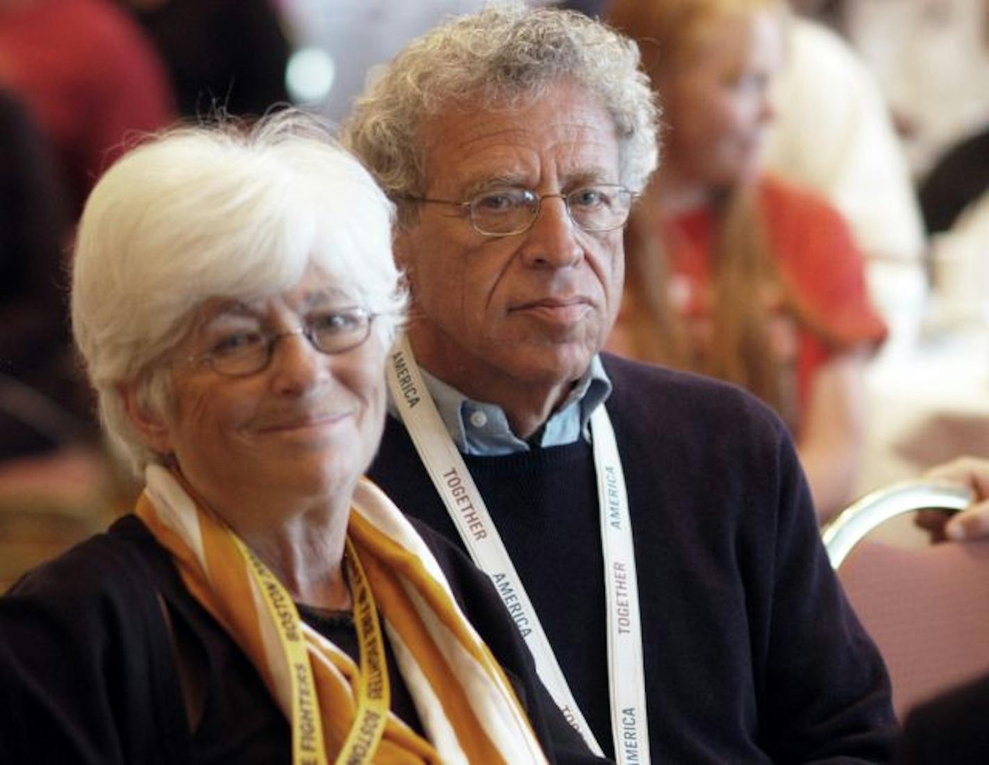 Sylvia and Sam Kaplan, at the Minnesota delegation breakfast during Democratic National Convention in 2004 in Boston, are prominent benefactors and power players at the national level.