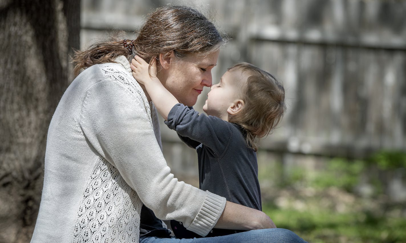 Tanja Borchardt enjoyed a warm day with her daughter Sophia 2, before her nap at their home, Tuesday, May 7, 2019 in Minnetonka, MN. Borchardt, who recently received treatment for postpartum depression at HCMC, says that she is in a much lighter happier place. Hennepin Health announced a $10 million gift for a mom & baby center that will address post-partum depression and other hidden challenges in motherhood. ] ELIZABETH FLORES &#x2022; liz.flores@startribune.com