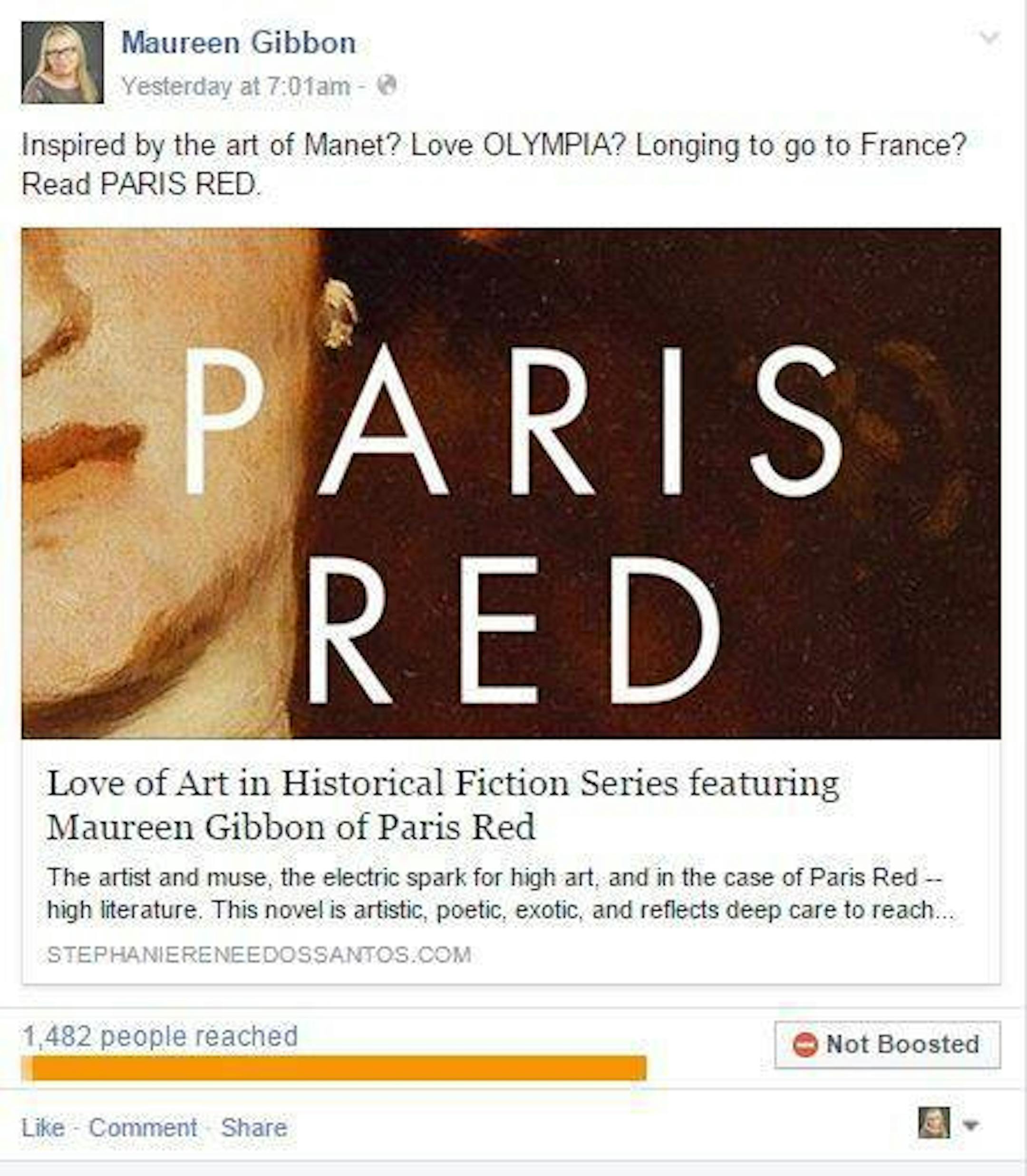 Maureen Gibbon's facebook ad.