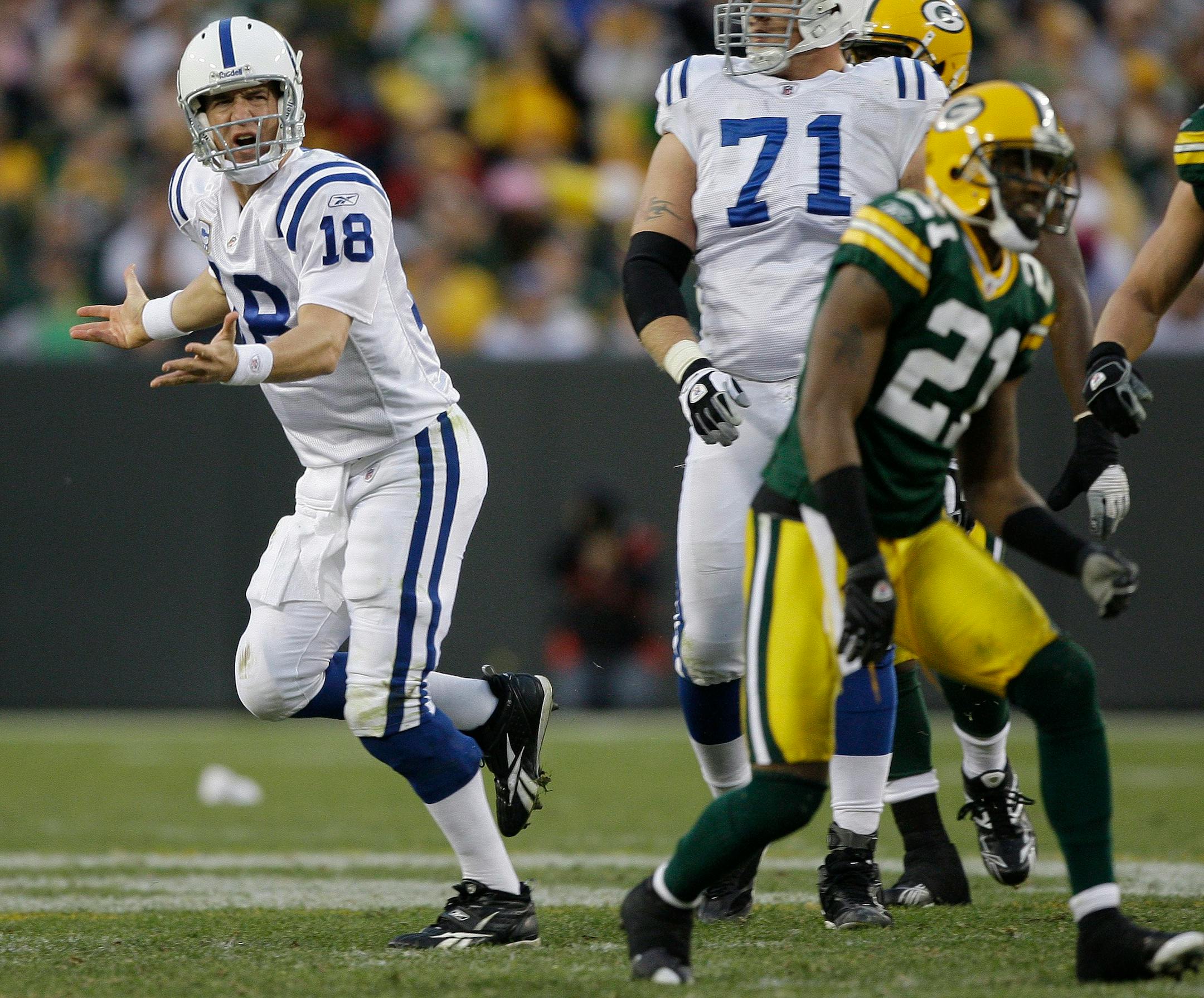Indianapolis quarterback Peyton Manning had plenty to be frustrated about during the Colts' 34-14 loss to the Packers on Sunday.