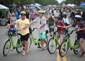 Lyndale Avenue was full bikes and people during Open Streets in June 2018.
