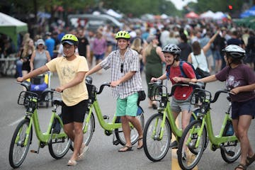 Lyndale Avenue was full bikes and people during Open Streets in June 2018.