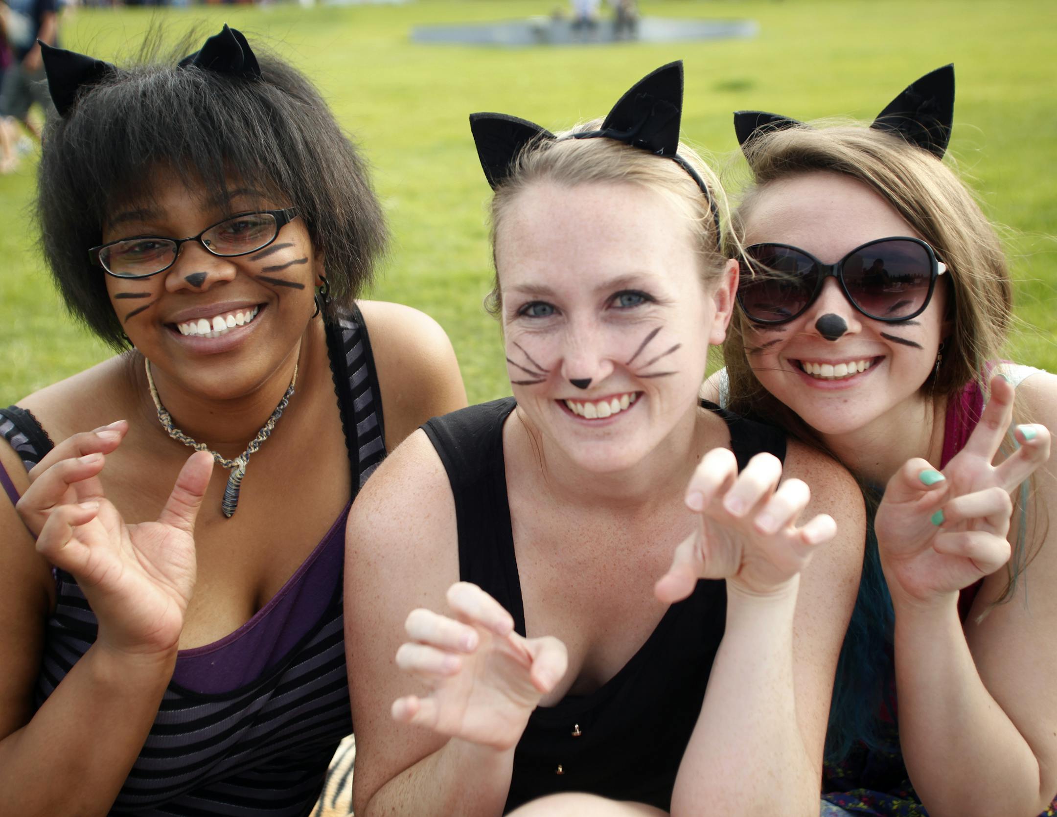 At the Internet Cat Video Festival at the Walker Art Center on August 14, 2014, friends Kelsey Stanford, Amy Welby, and Marisa Collette were feeling like felines.] Richard Tsong-Taatarii/rtsong-taatarii@startribune.com