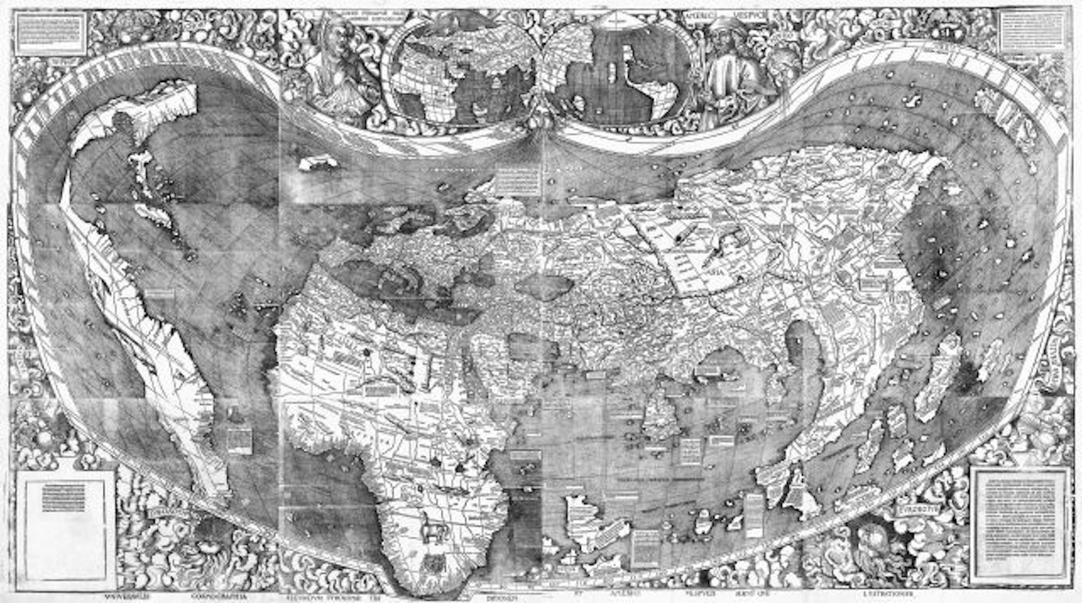 The Waldseemuller world map (1507). Courtesy of the Geography and Map Division, Library of Congress