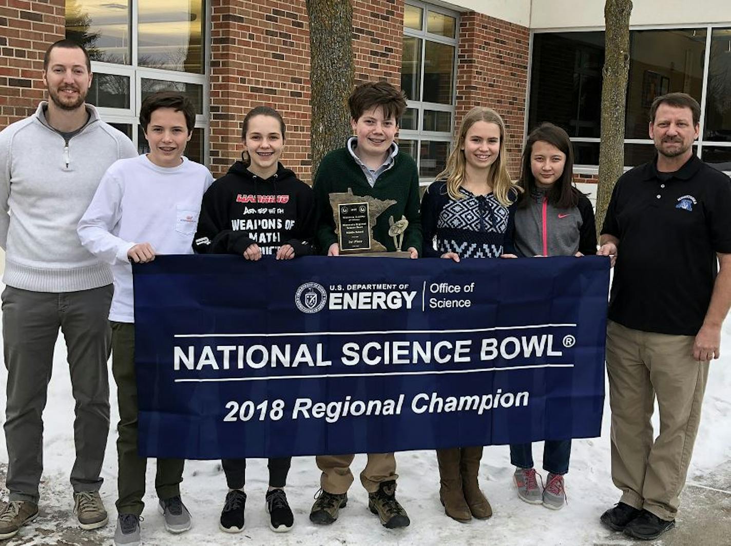 From left: Fred Stock, Nick Carver, Emily Nikas, Rory Cole, Madison Andrews, Elizabeth Morgan and Mitch Elvebak.