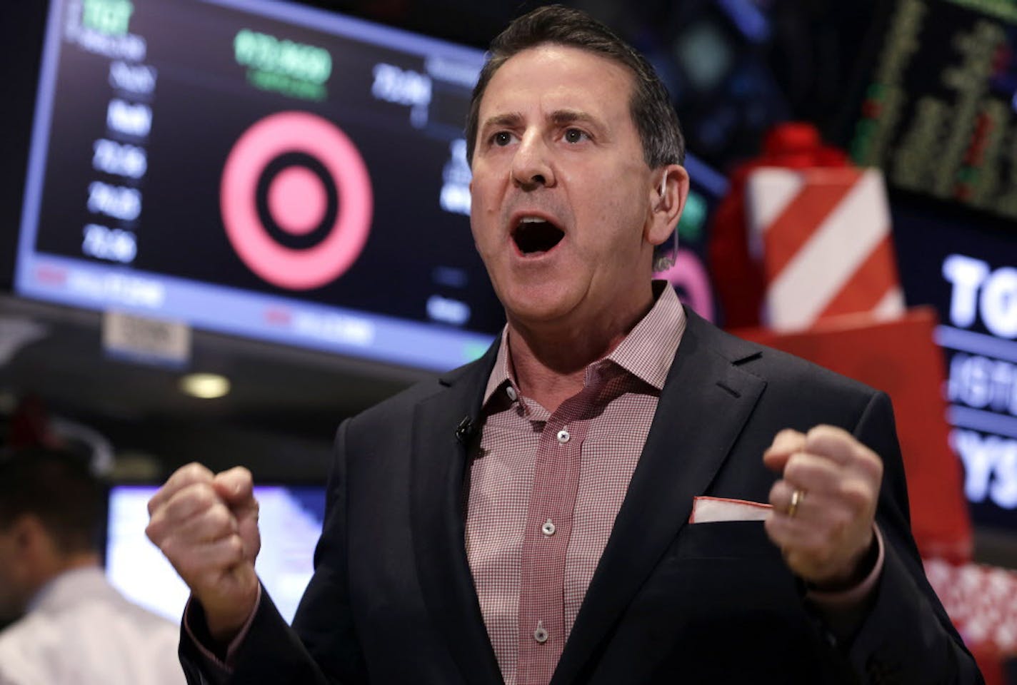 Target Corp. Chairman and CEO Brian Cornell is interviewed on the floor of the New York Stock Exchange, Friday, Nov. 28, 2014. (AP Photo/Richard Drew)