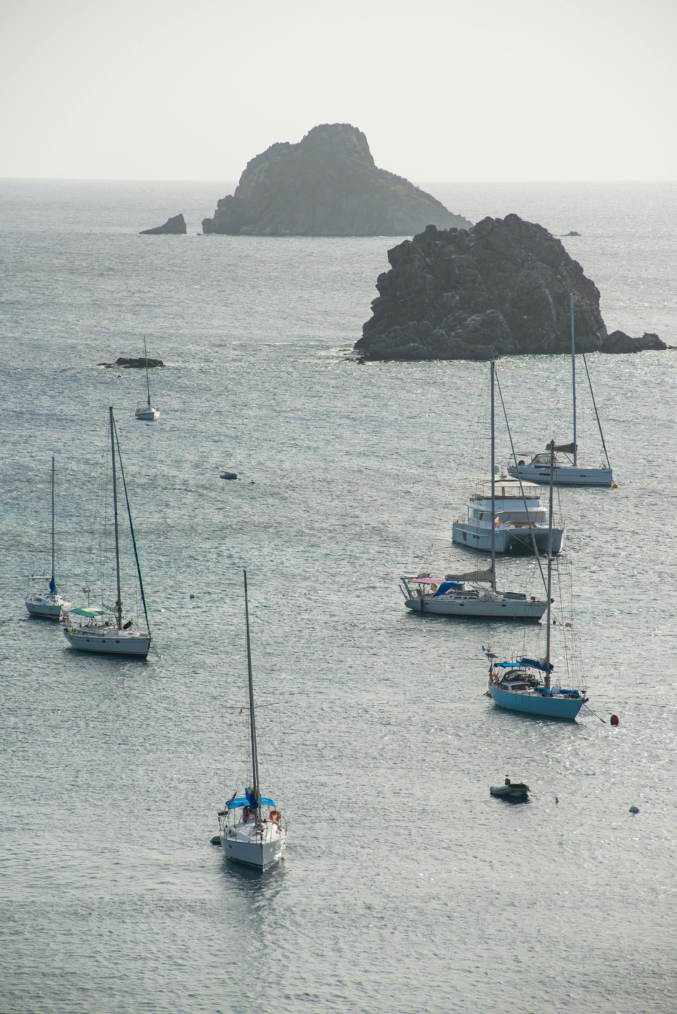 Pleasure boats sit anchored outside Gustavia as the sun goes down. (TNS) ORG XMIT: 1172153