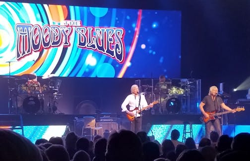 The Moody Blues perform Tuesday night at the Orpheum Theatre in Minneapolis.