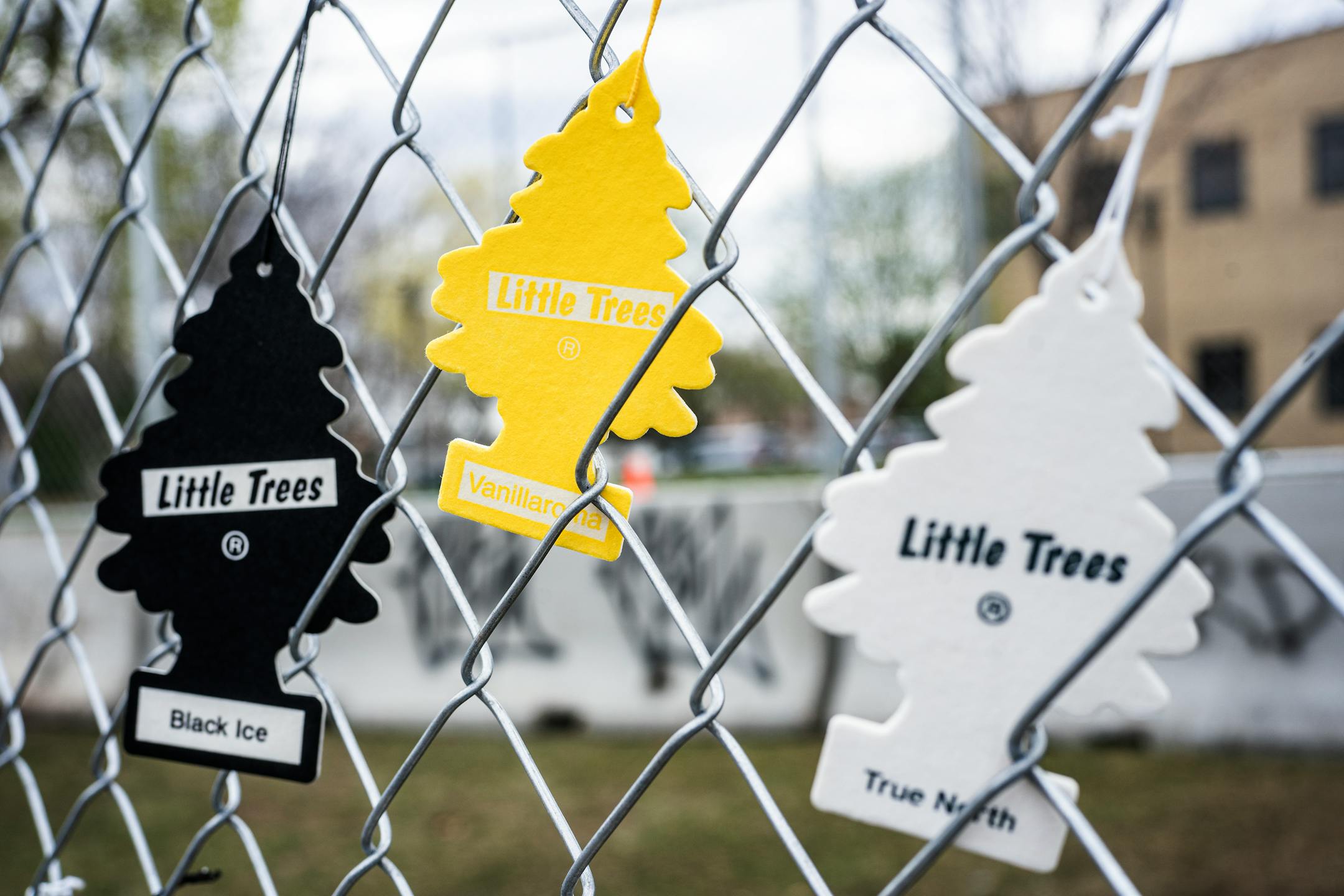 Air fresheners near the Brooklyn Center Police Department in response to the fatal police shooting of Daunte Wright, Thursday, April 15, 2021 in Brooklyn Center, Minn.