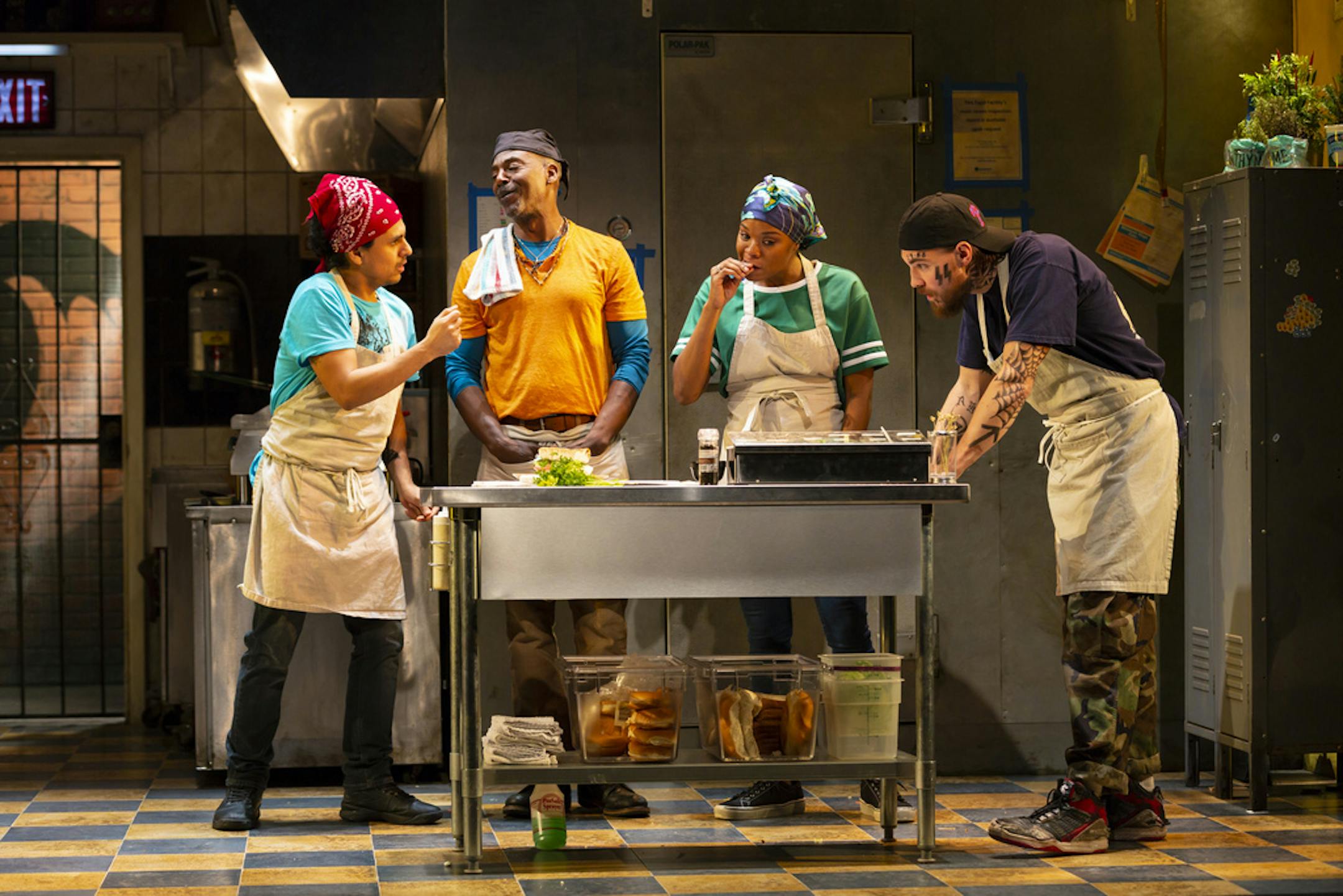 Reza Salazer, John Earl Jelks, Dame Jasmine Hughes and Andrew Veenstra in "Floyd's" at the Guthrie Theater.