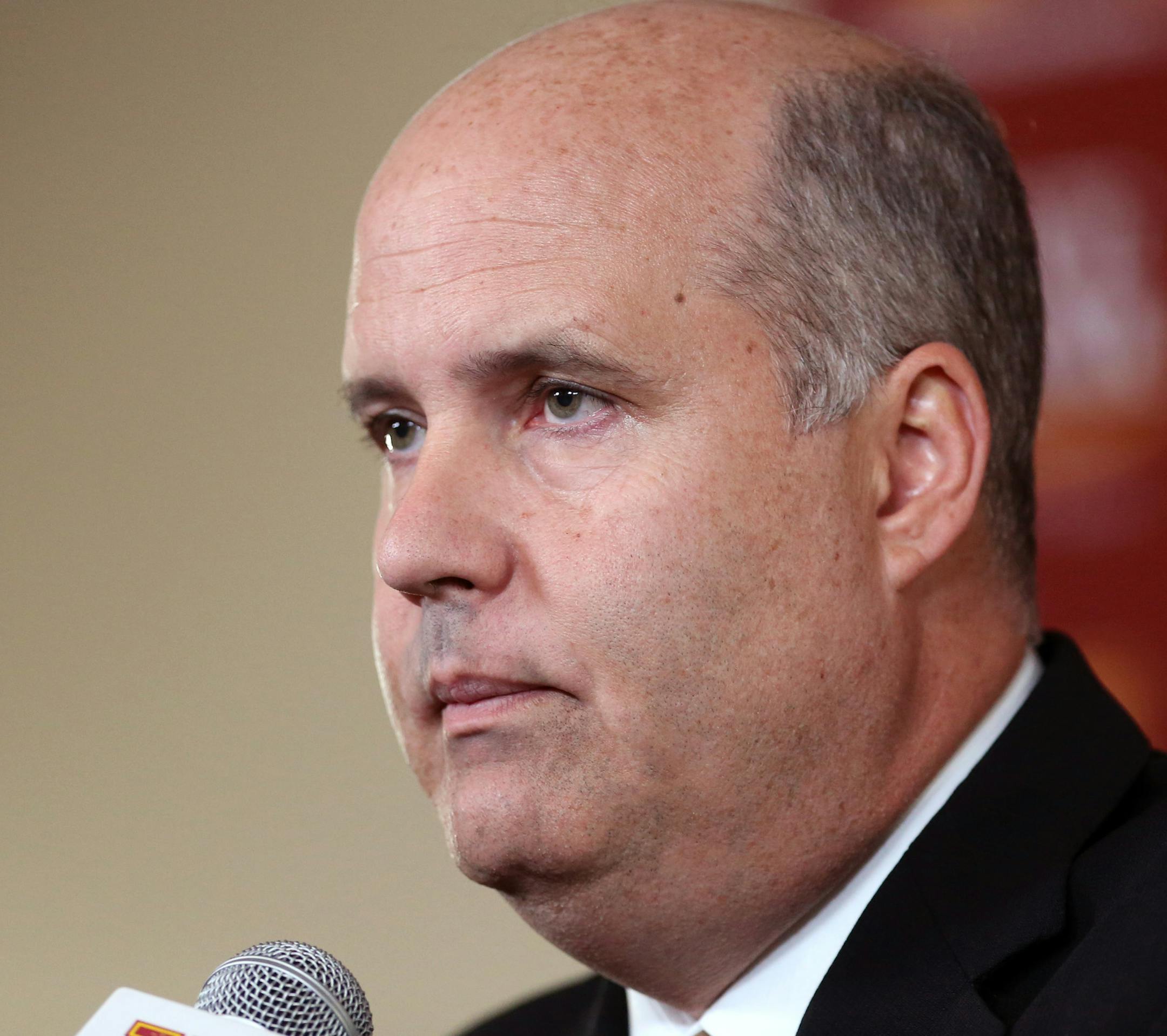 Norwood Teague University of Minnesota Athletics talked during a press conference announcing the firing of basketball coach Tubby Smith Monday March, 25, 2013 in Minneapolis, MN. ] JERRY HOLT ‚Ä¢ jerry.holt@startribune.com ORG XMIT: MIN1303251527340694