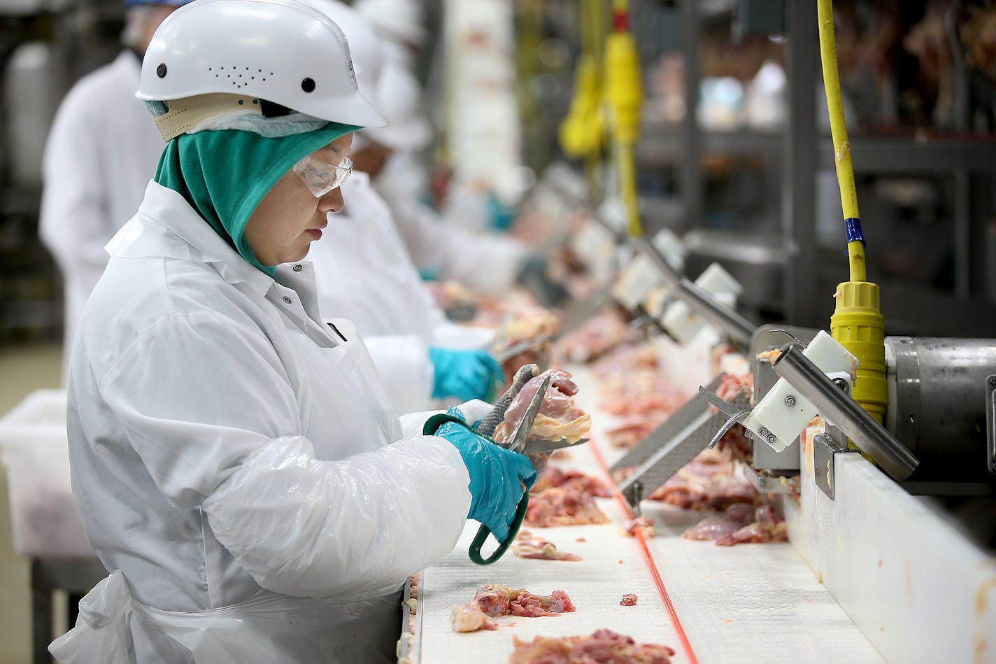 The USDA has allowed chicken processors to boost production-line speeds in recent months, though the JBS plant in Cold Spring, shown here in a 2016 photo, hasn't made the change.