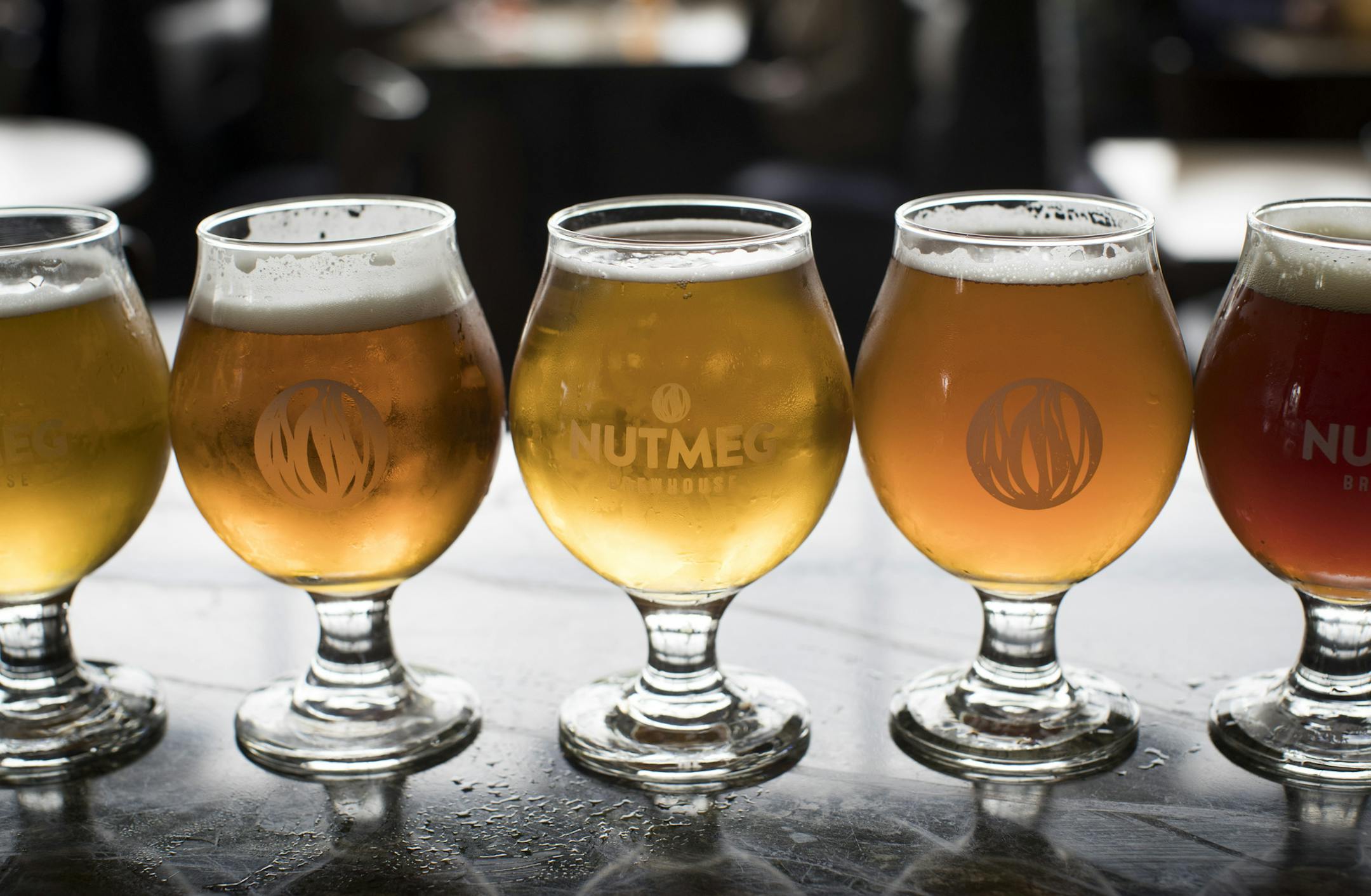 A variety of beers at Nutmeg Brewhouse in Burnsville, Minn. on Wednesday, May 24, 2017. ] RENEE JONES SCHNEIDER • renee.jones@startribune.com