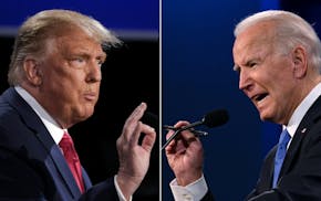 Former President Donald Trump and President Joe Biden.